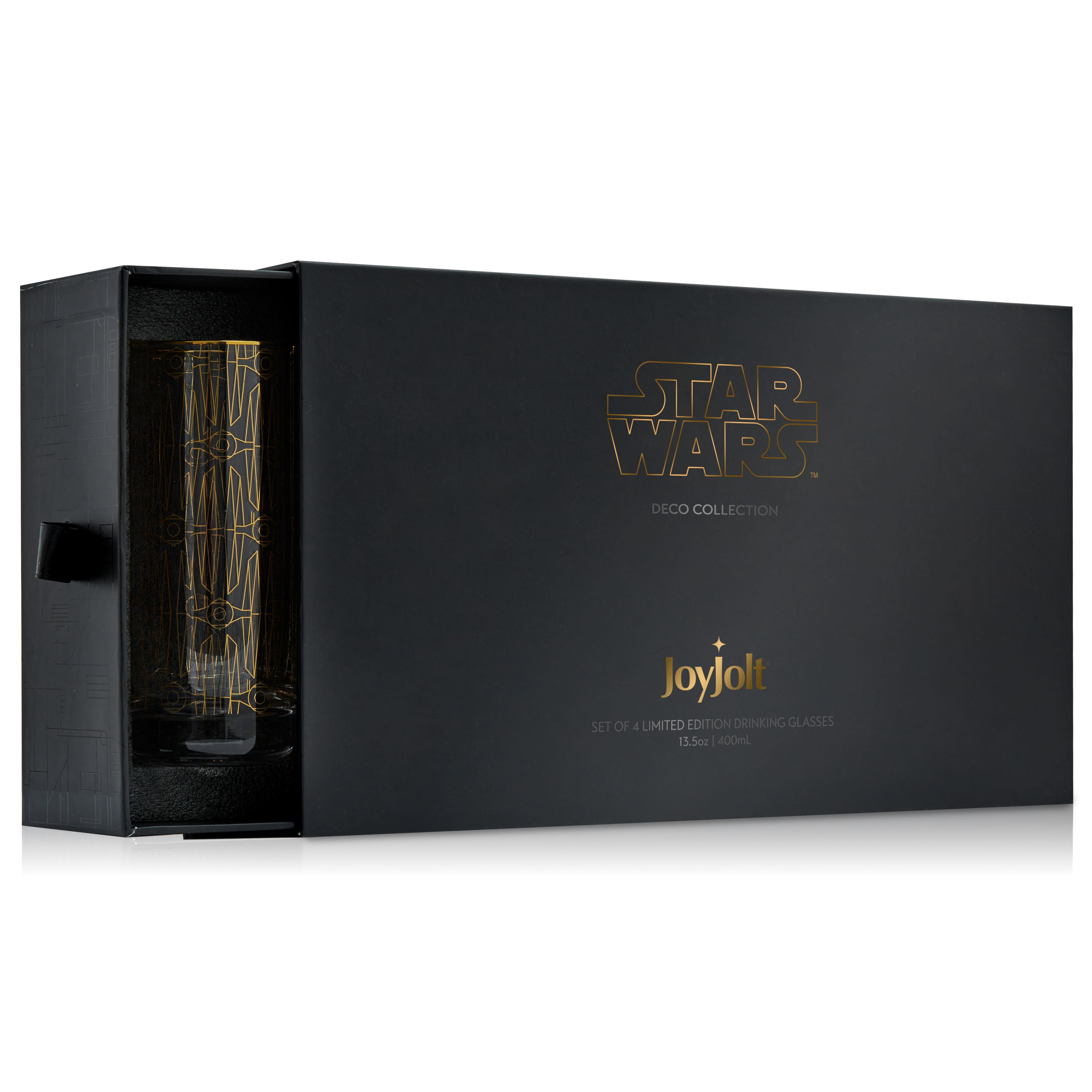 JoyJolt&#xAE; 13.5oz. Star Wars&#x2122; Deco Tall Drinking Glasses, 4ct.