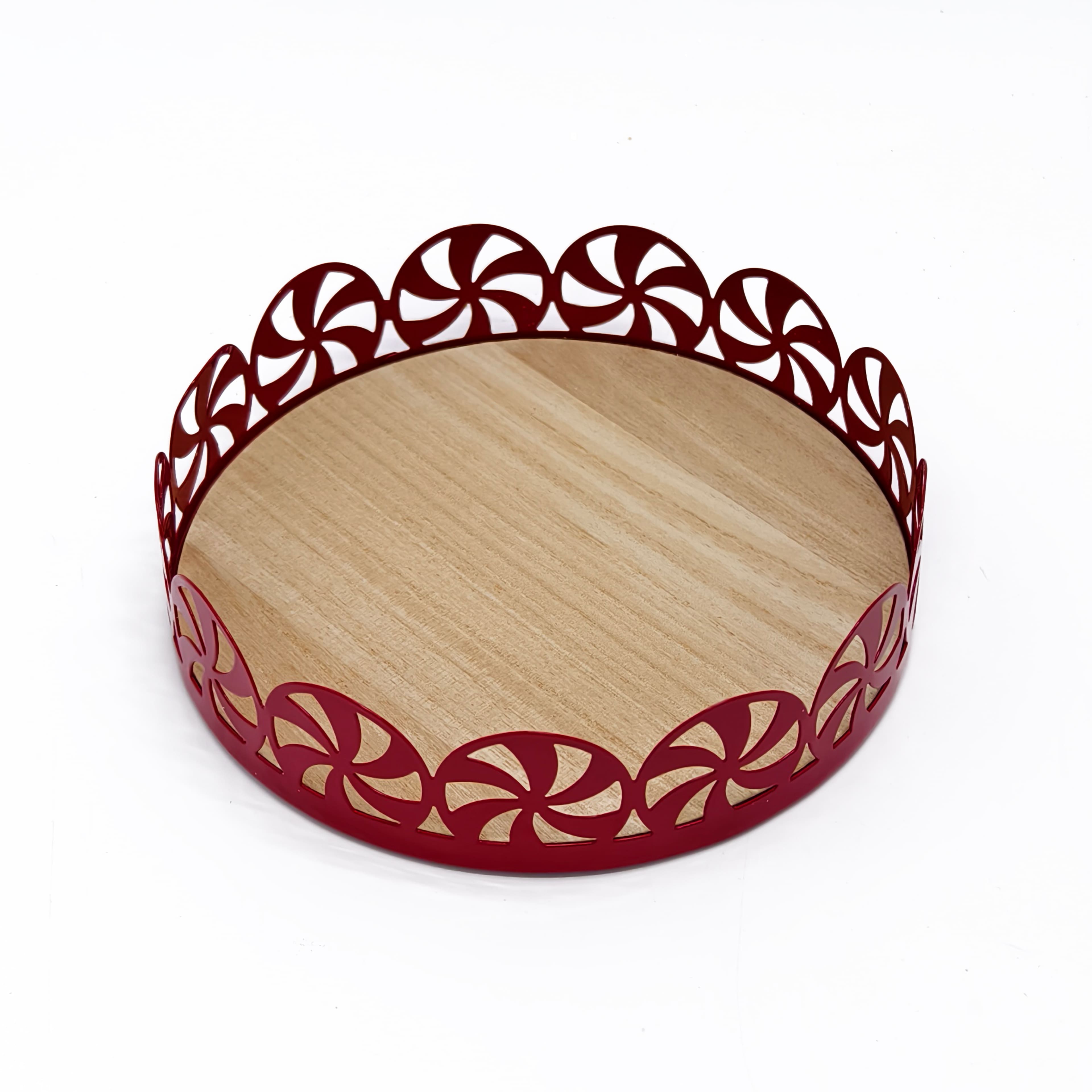 6&#x22; Red Decorative Peppermint Tray by Ashland&#xAE;
