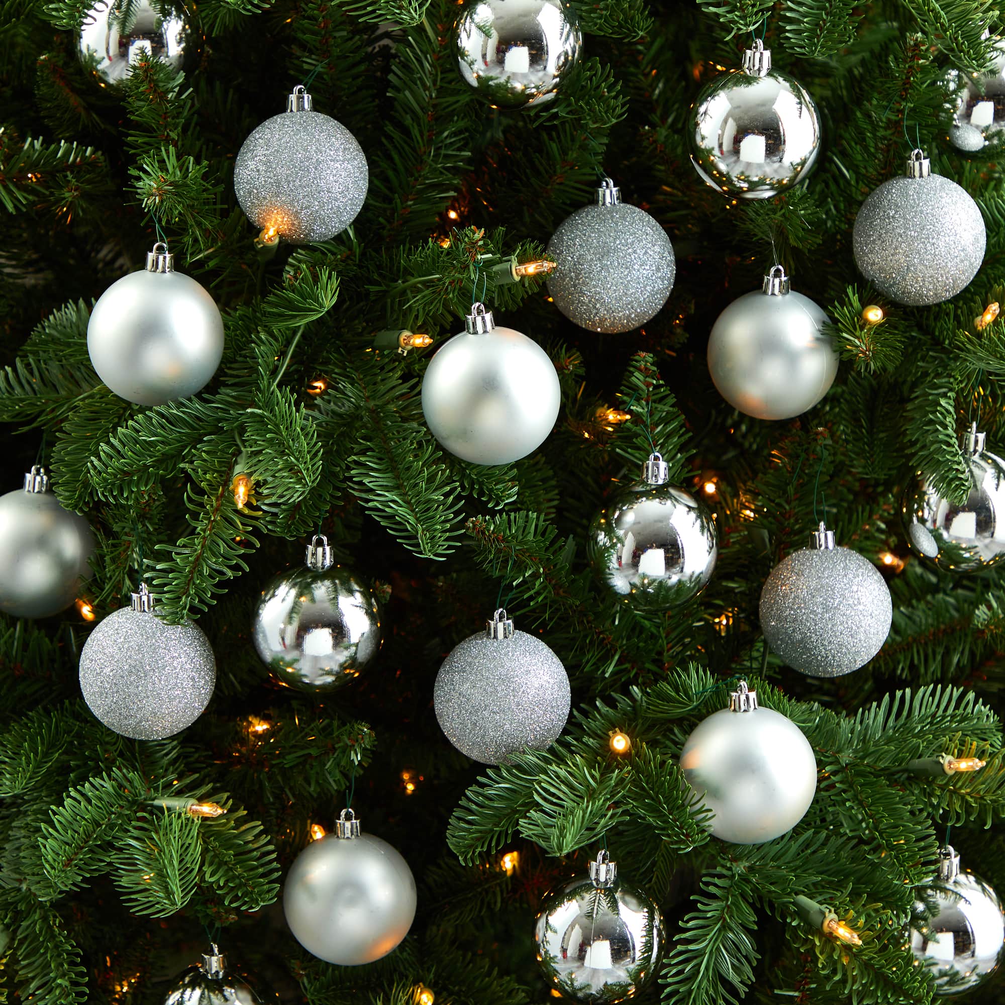 30ct. 2.5&#x22; Silver Shatterproof Christmas Ornaments