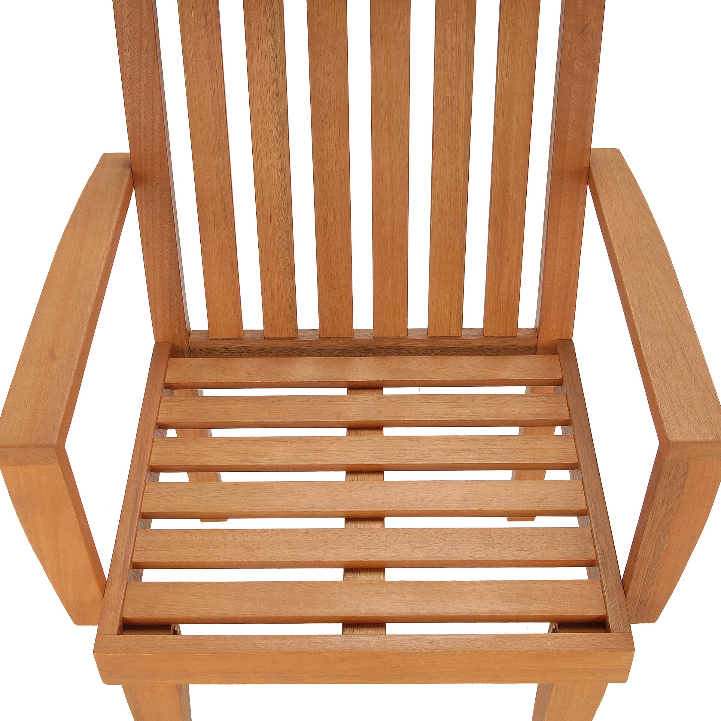 Eucalyptus Grandis Wood Dining Armchair with Beige Cushion