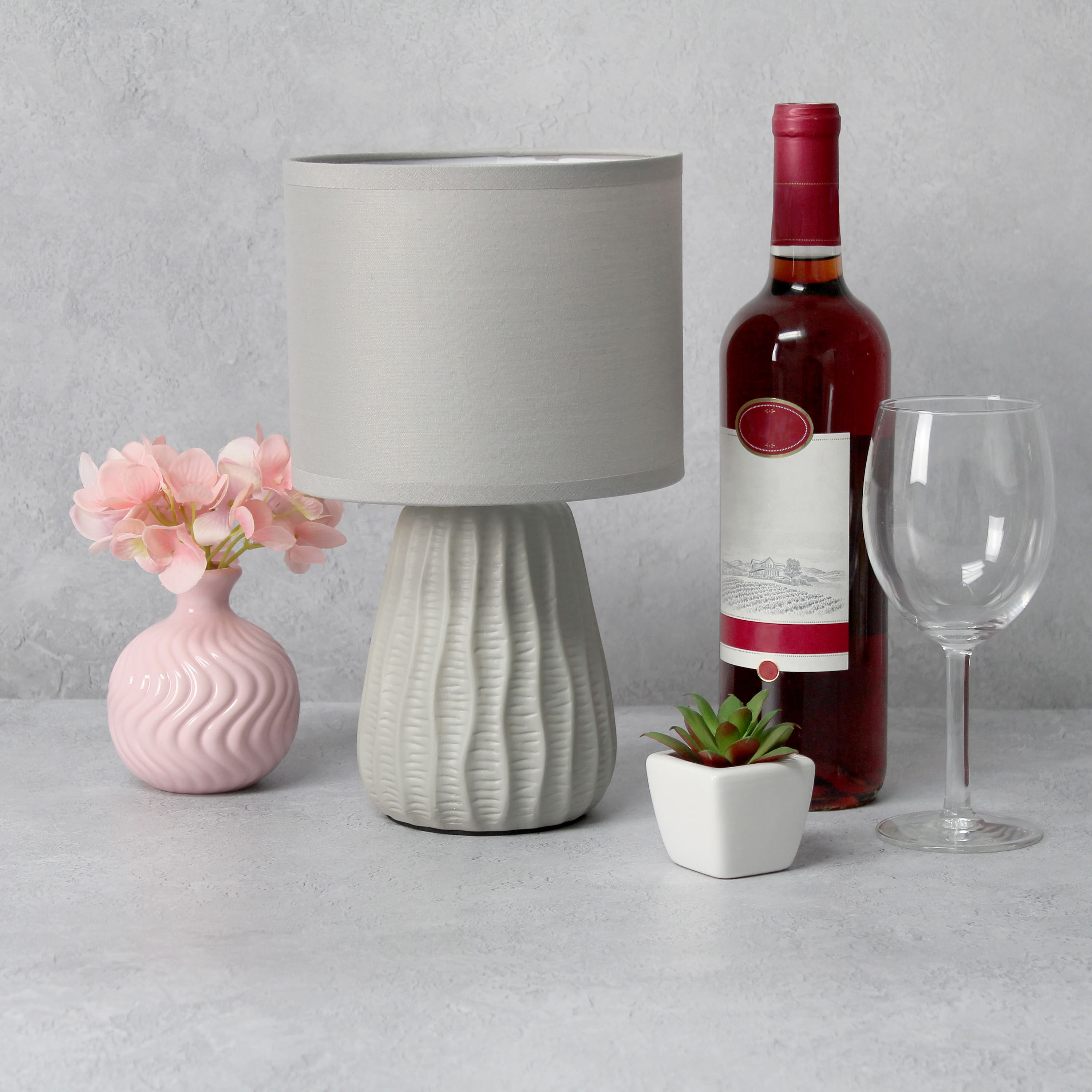 Simple Designs 11" Mini Ceramic Pastel Table Lamp