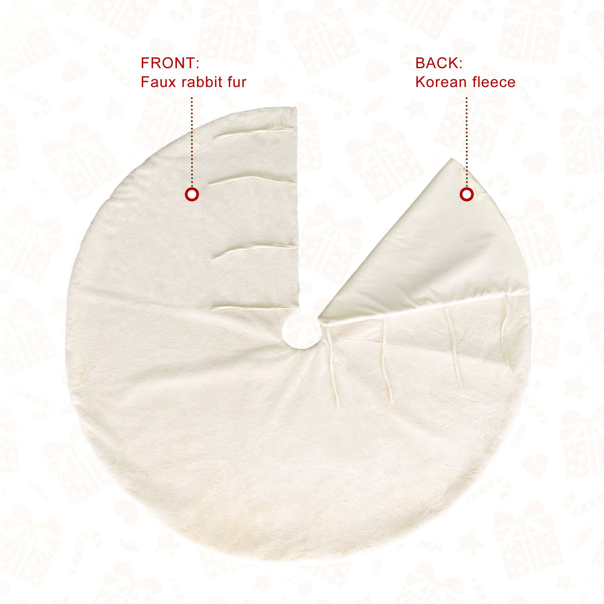 Glitzhome® Faux Rabbit Fur Christmas Tree Skirt