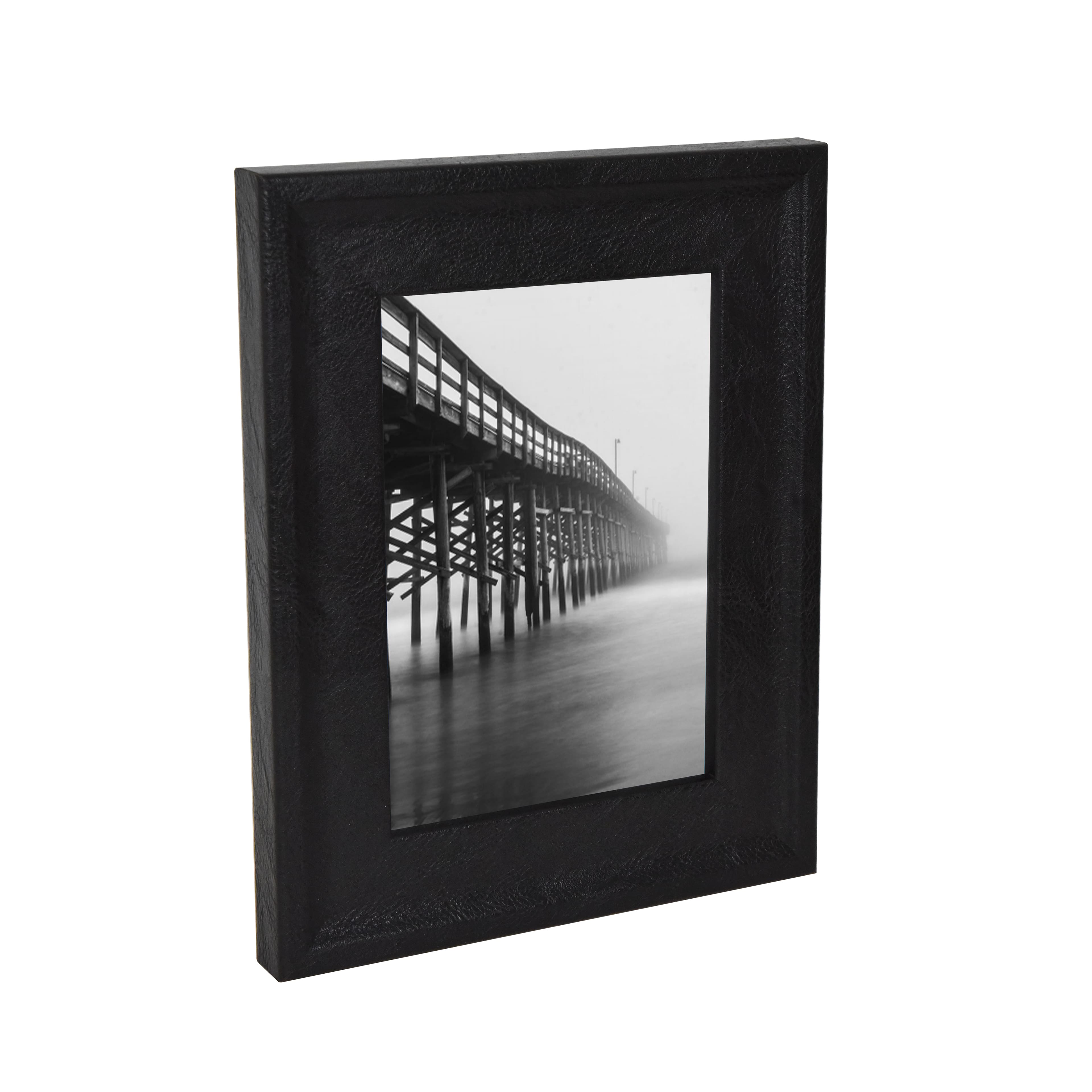 5&#x22; x 7&#x22; Black Faux Leather Tabletop Frame by Studio D&#xE9;cor&#xAE; Treasured Finds
