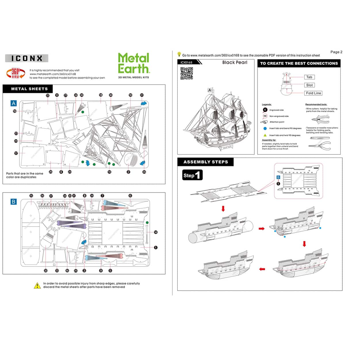 Metal Earth&#xAE; Premium Series Black Pearl Black Version Steel Model Kit