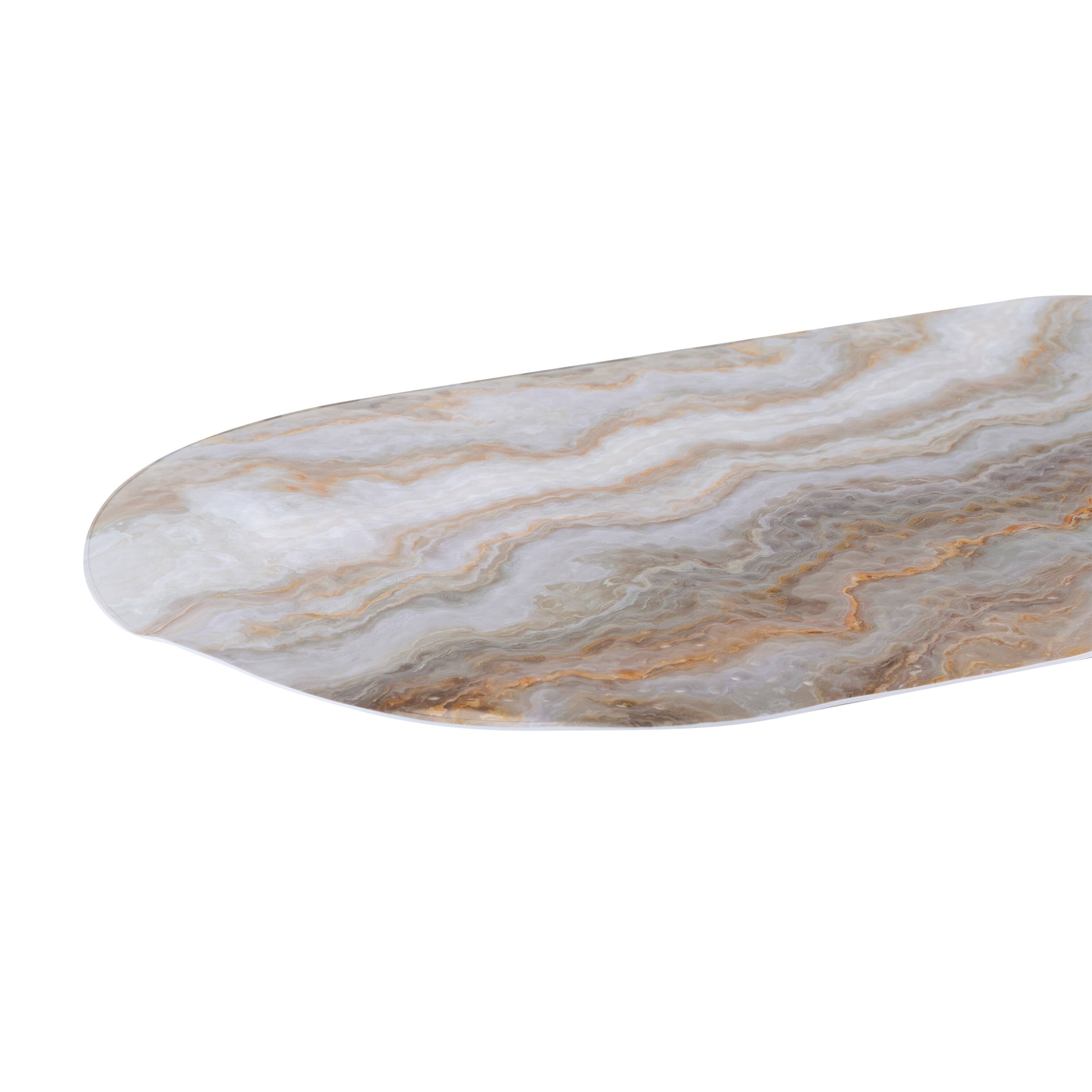 Elle D&#xE9;cor Agate Print Oval Bubble Bath Mat