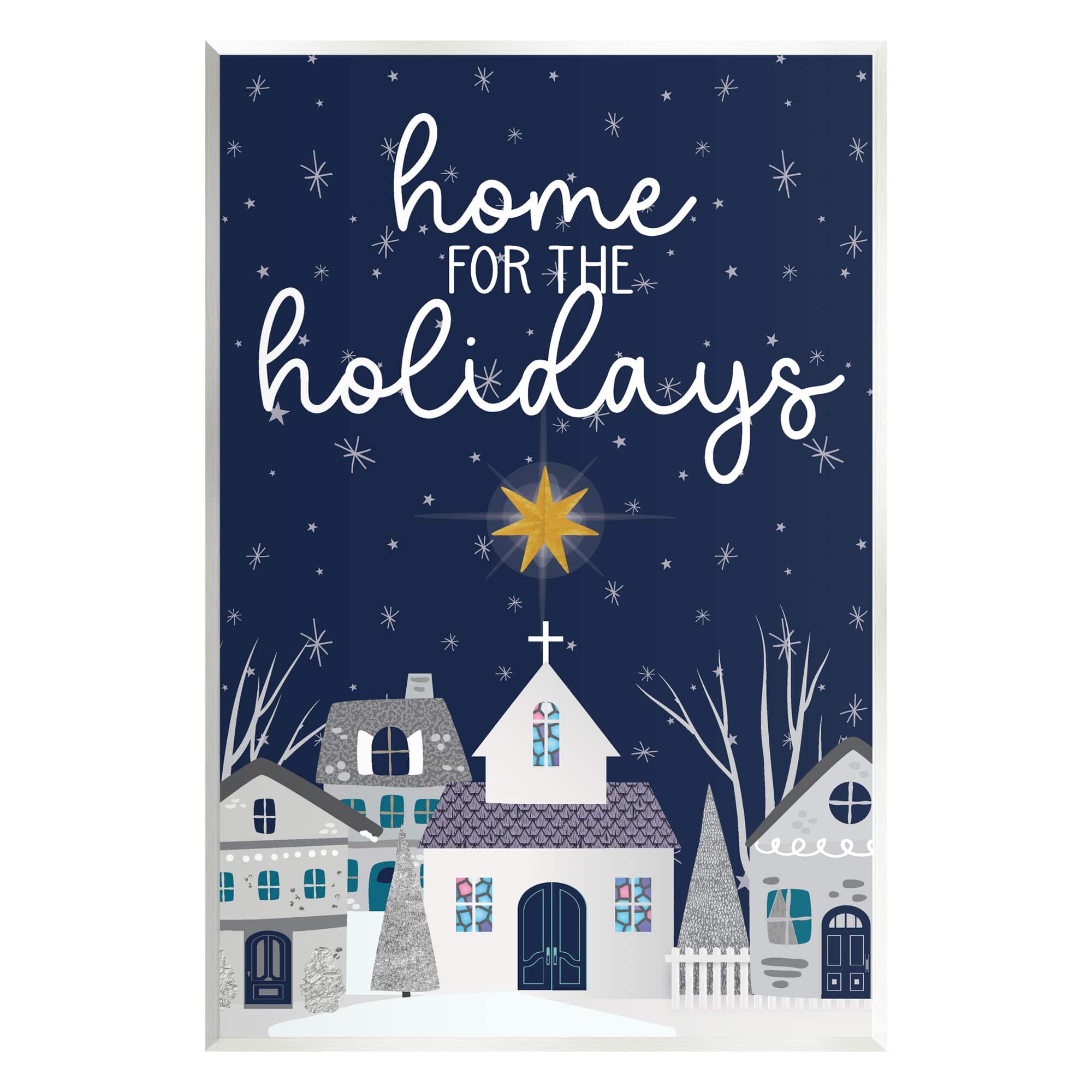 Stupell Industries Home For The Holidays Night Sky Wall Plaque Art