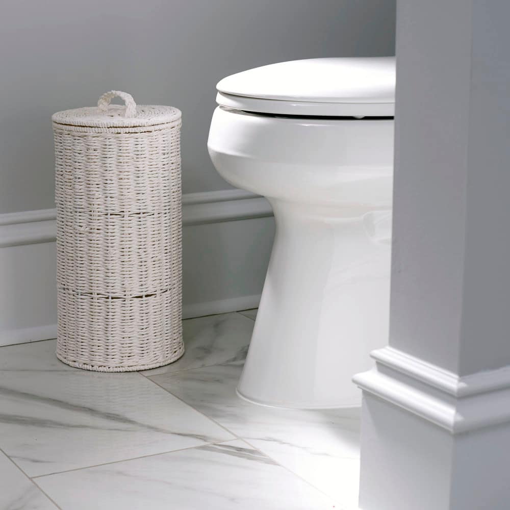 Household Essentials Wicker Toilet Paper Holder with Lid