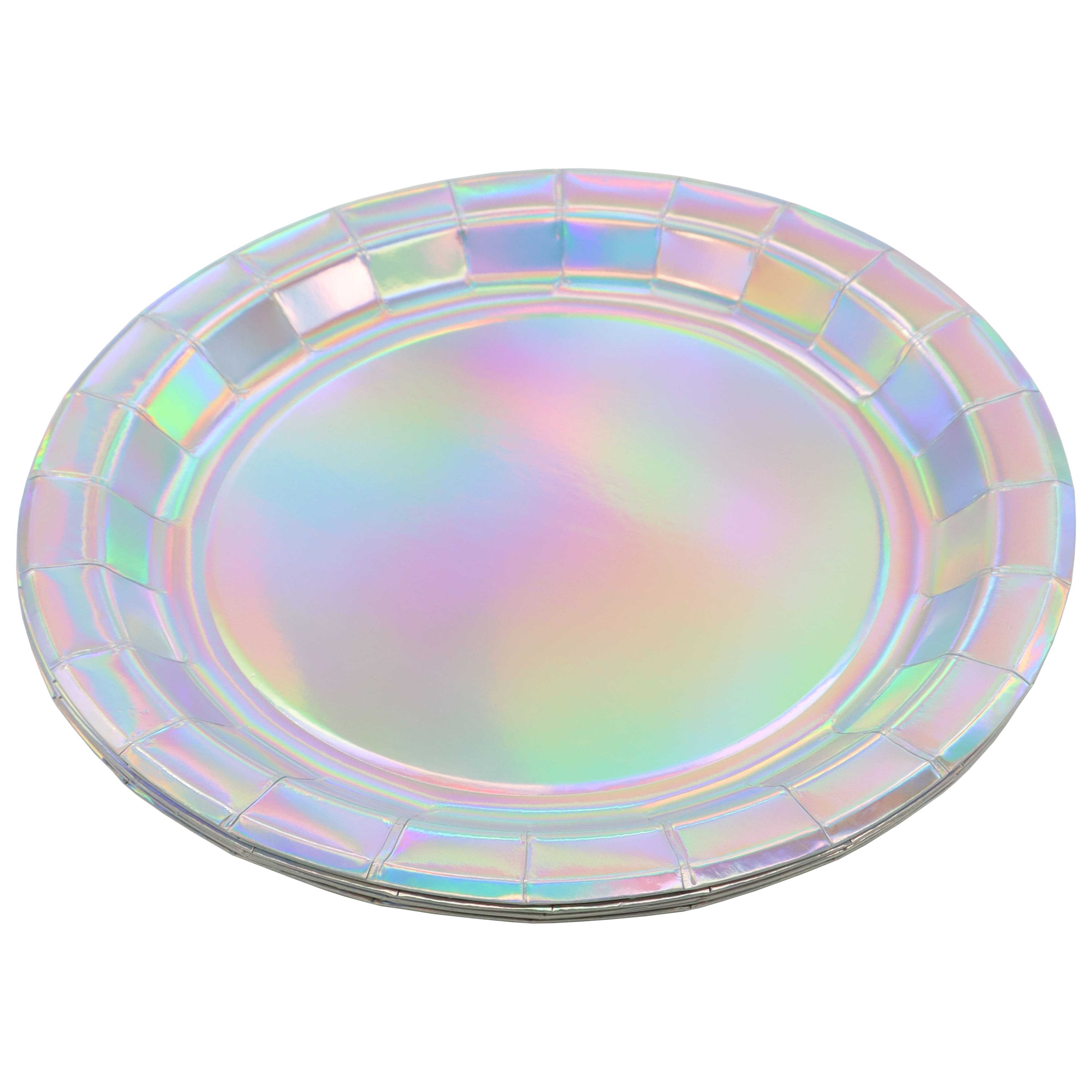 12 Packs: 8 ct. (96 total) 9" Iridescent Foil Paper Dinner Plates by Celebrate It™