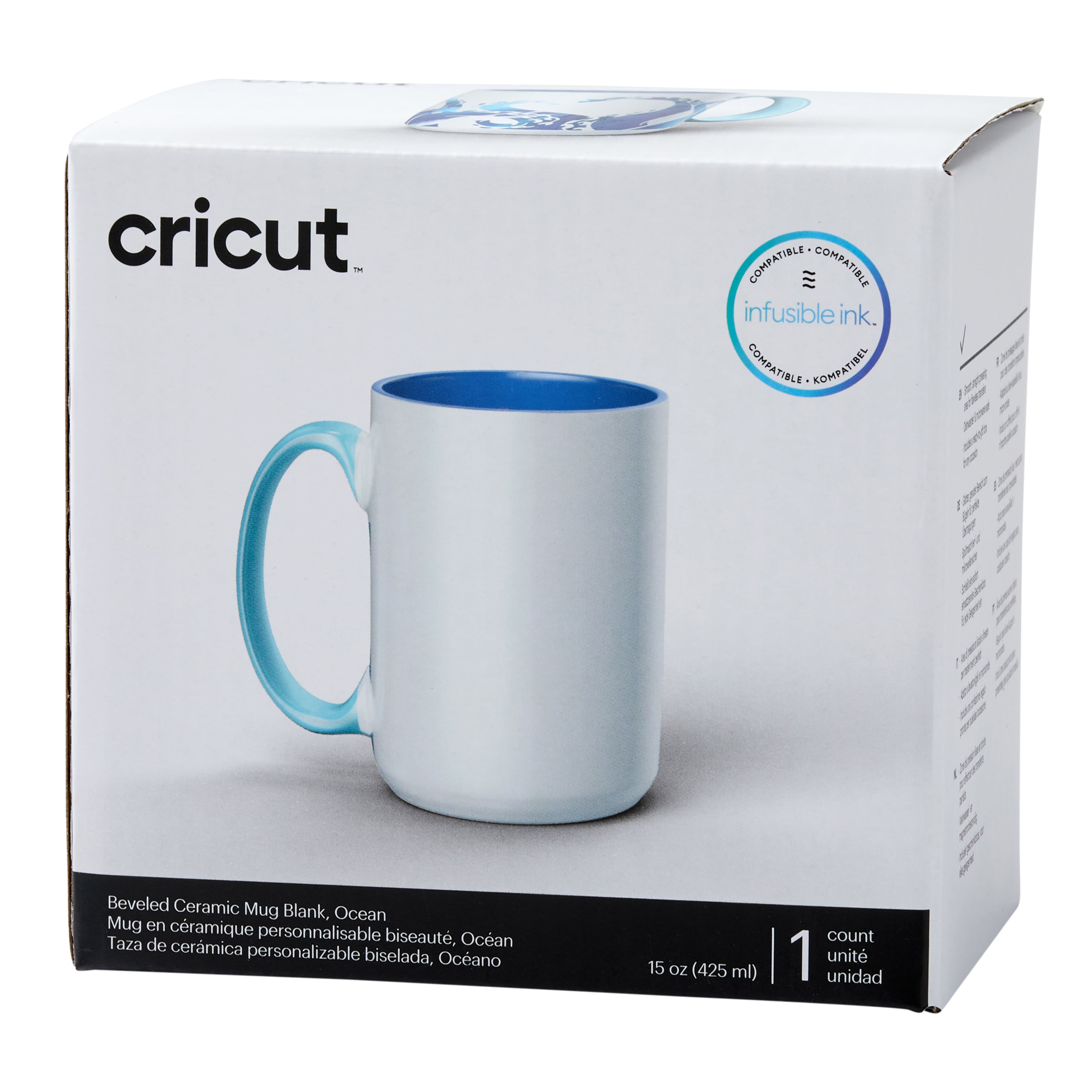 6 Pack: Cricut® 15oz. Beveled Ceramic Mug Blank
