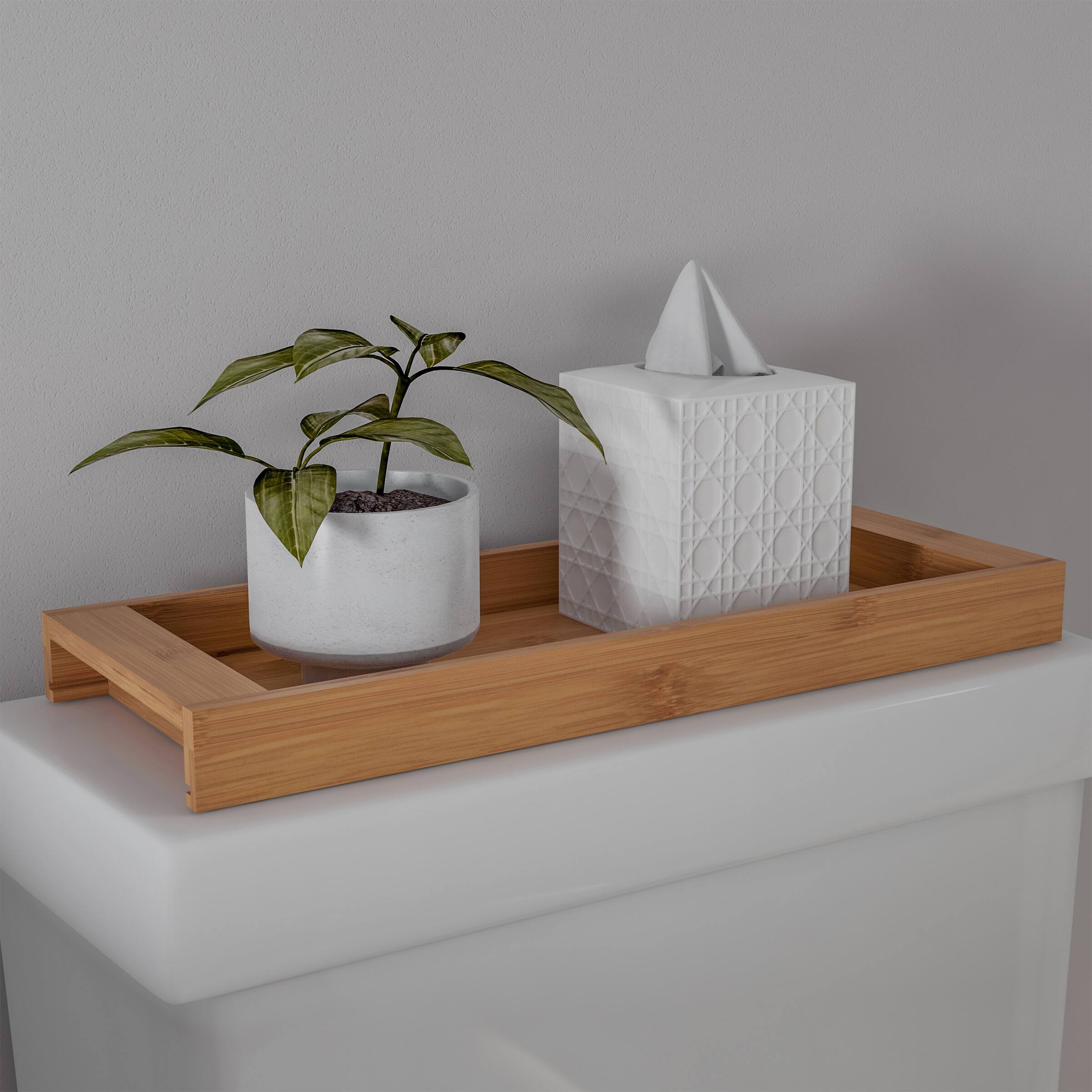 Hastings Home Bamboo Bathroom &#x26; Vanity Tray, 16&#x22; x 6&#x22;