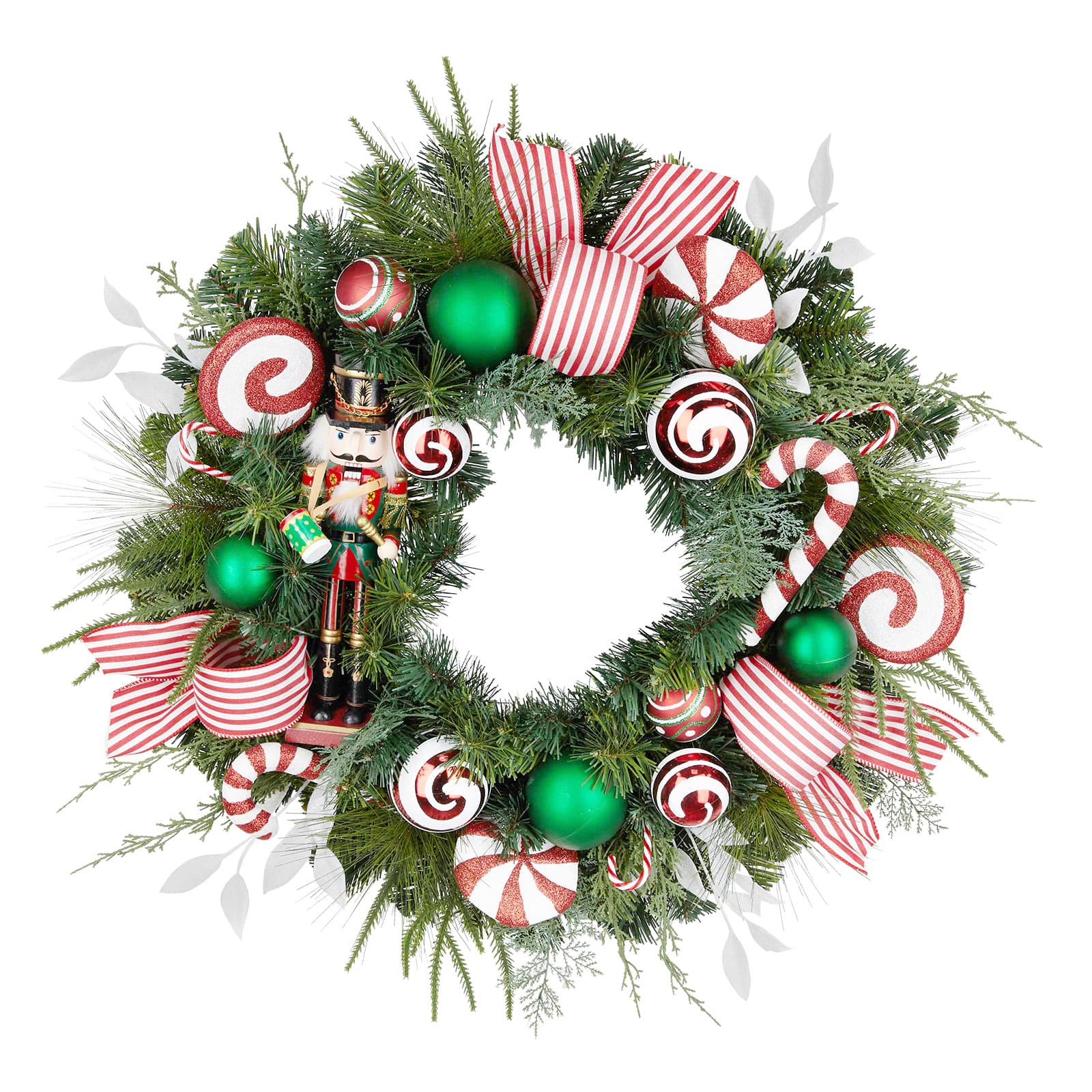 26" Nutcracker & Peppermint Wreath by Ashland®