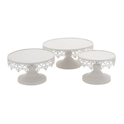 White Metal Vintage Cake Stand Set