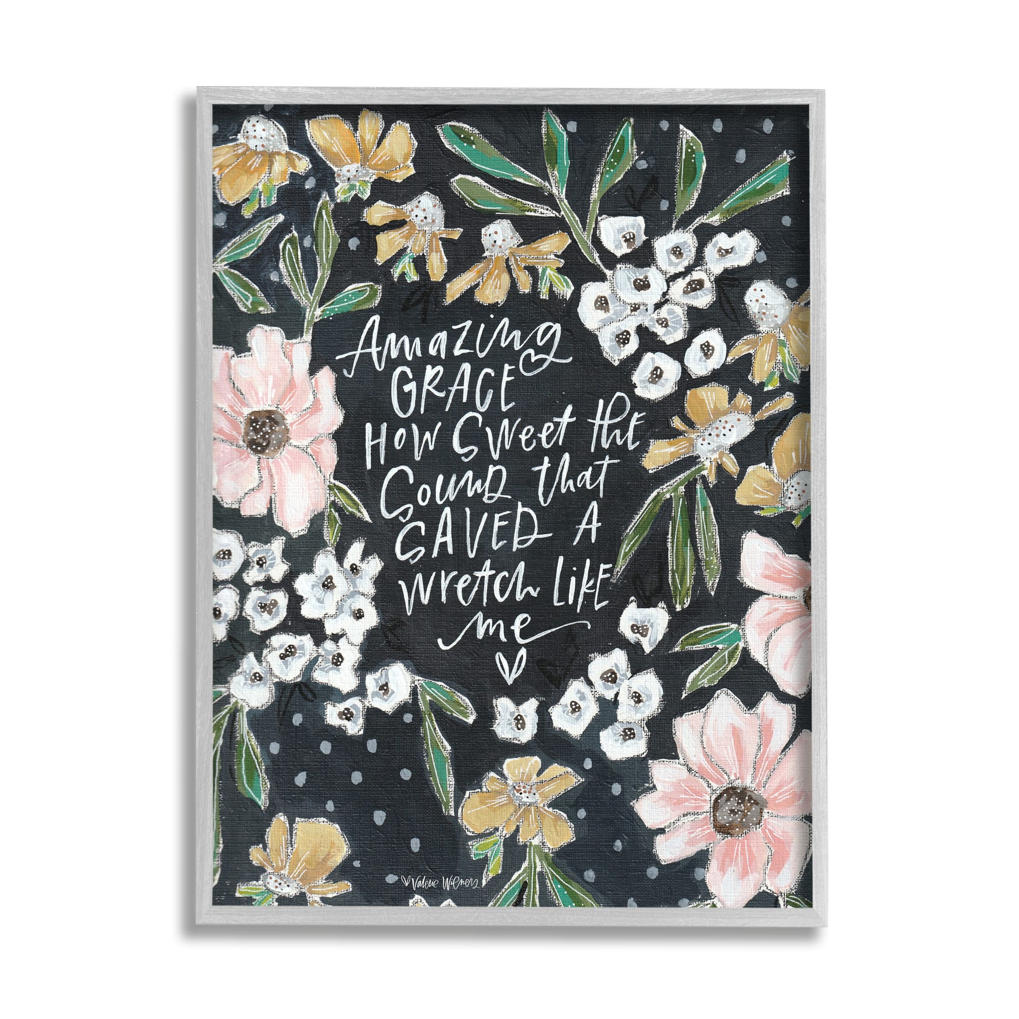 Stupell Industries Amazing Grace How Sweet Quote Wall Art