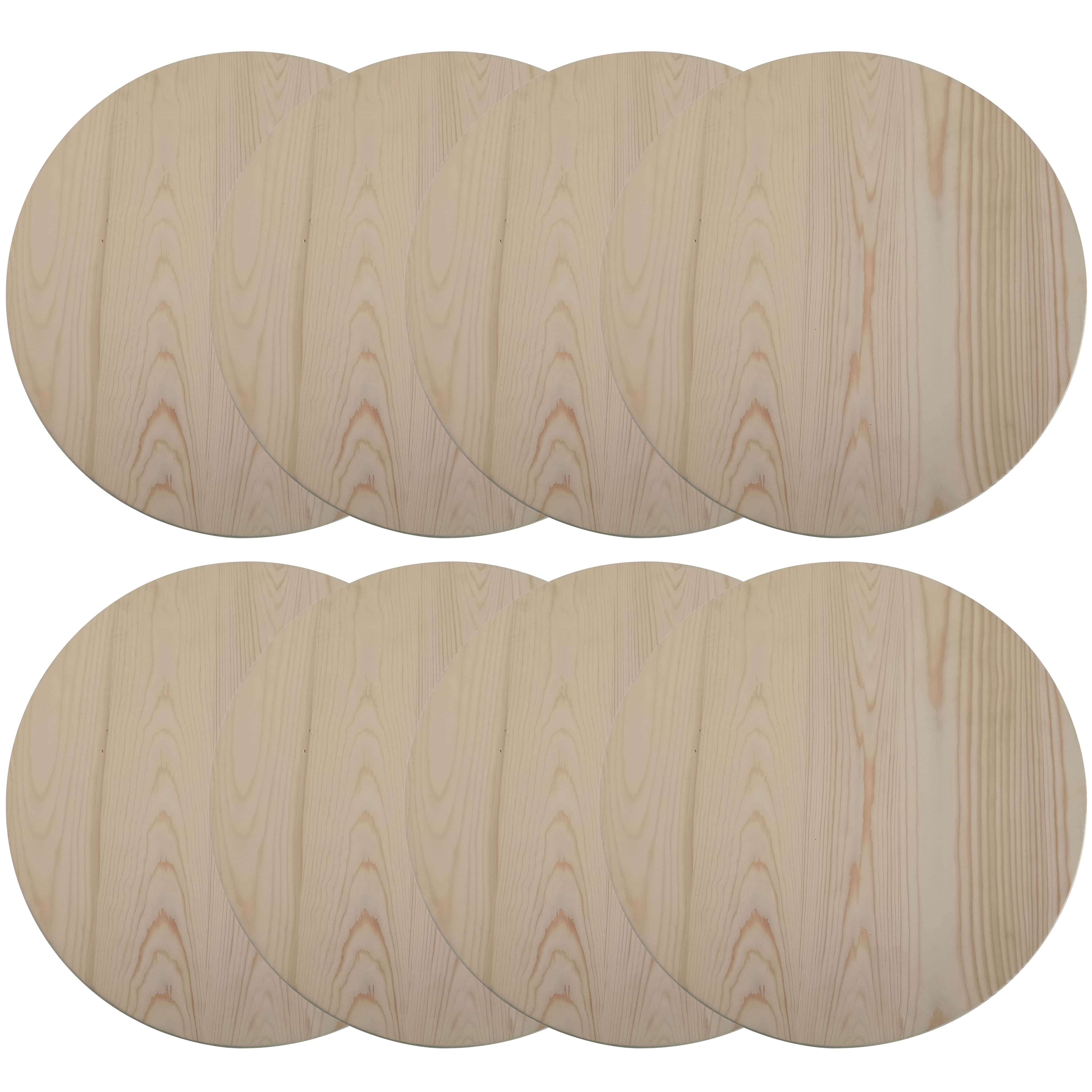 8 Pack: 12" Unfinished Wooden Circle Plaque by Make Market®