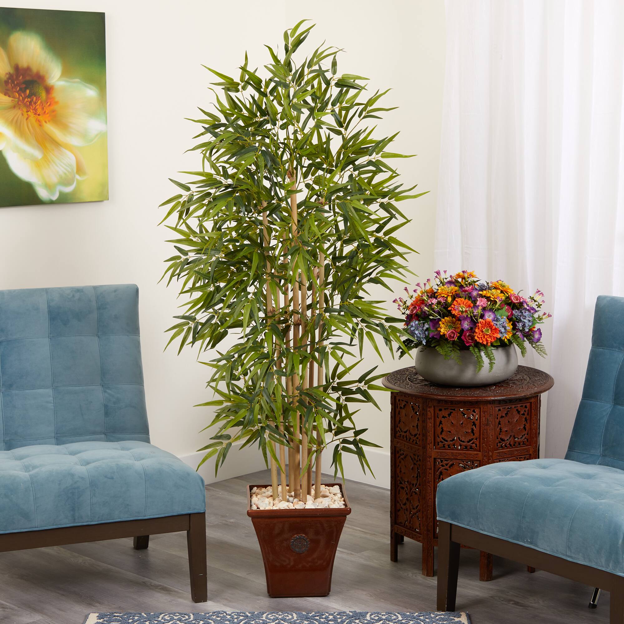 5.5ft. Bamboo Tree in Brown Planter