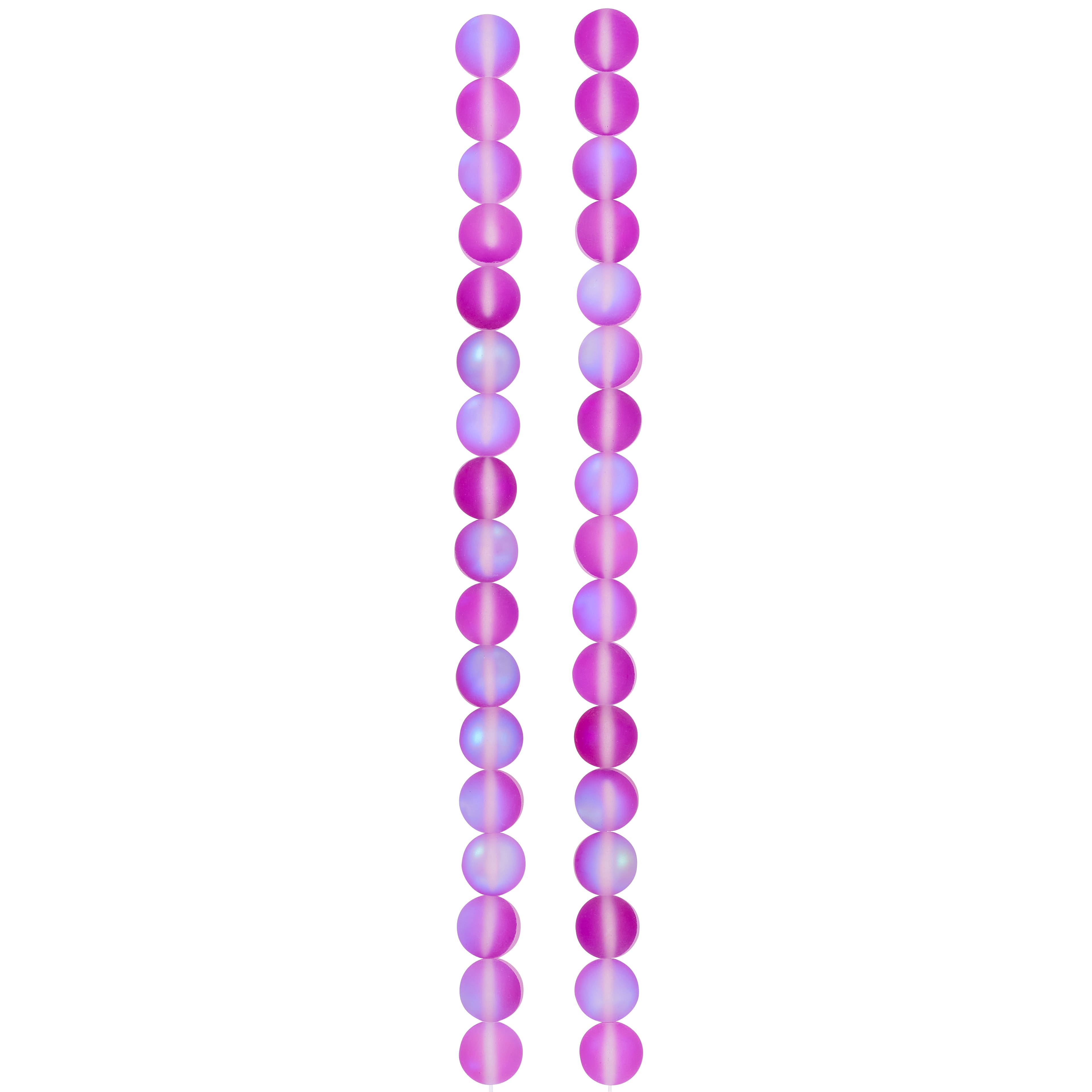 12 Pack: Matte Purple Opal Glass Round Beads, 8mm by Bead Landing&#x2122;