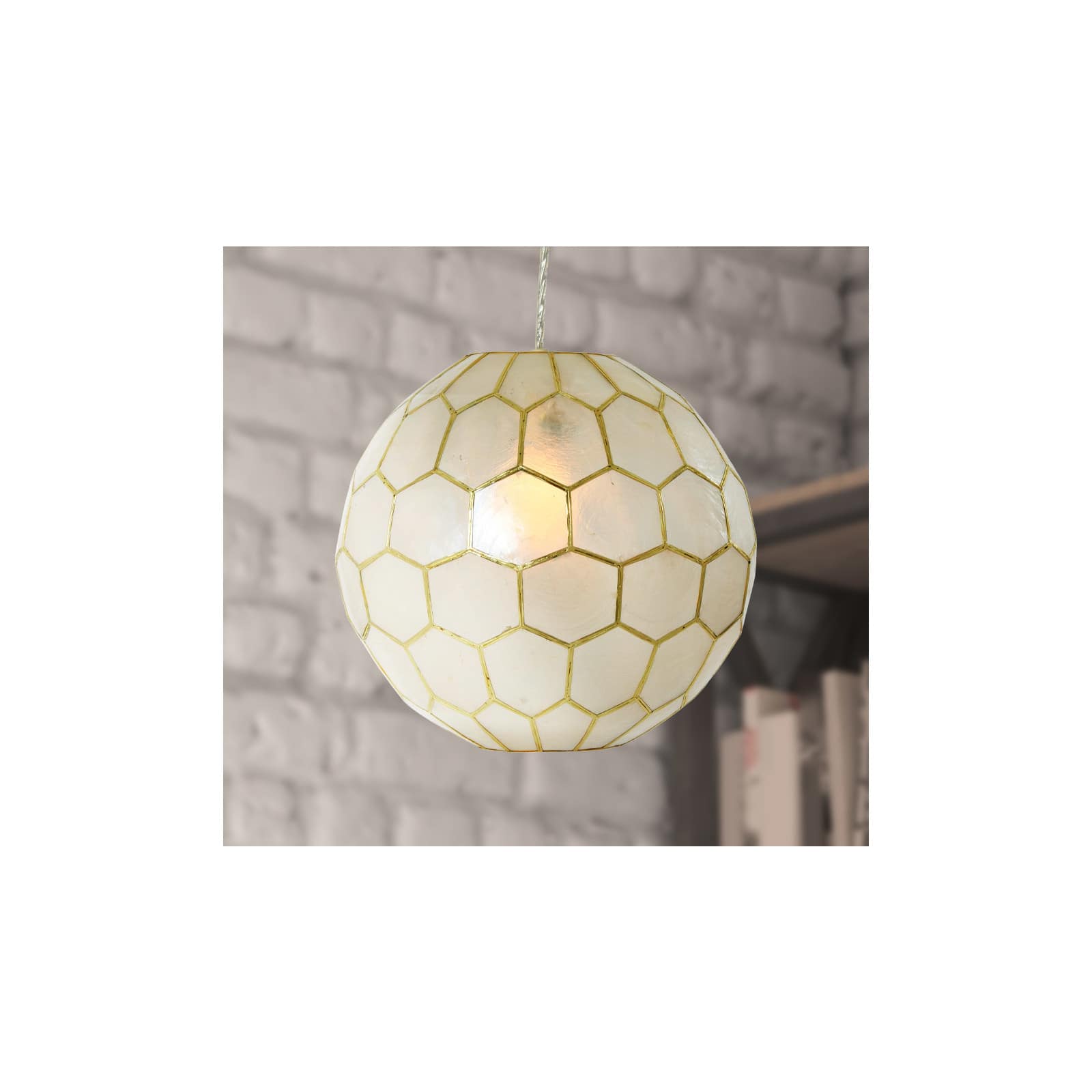 Capiz Honeycomb Globe Pendant Light