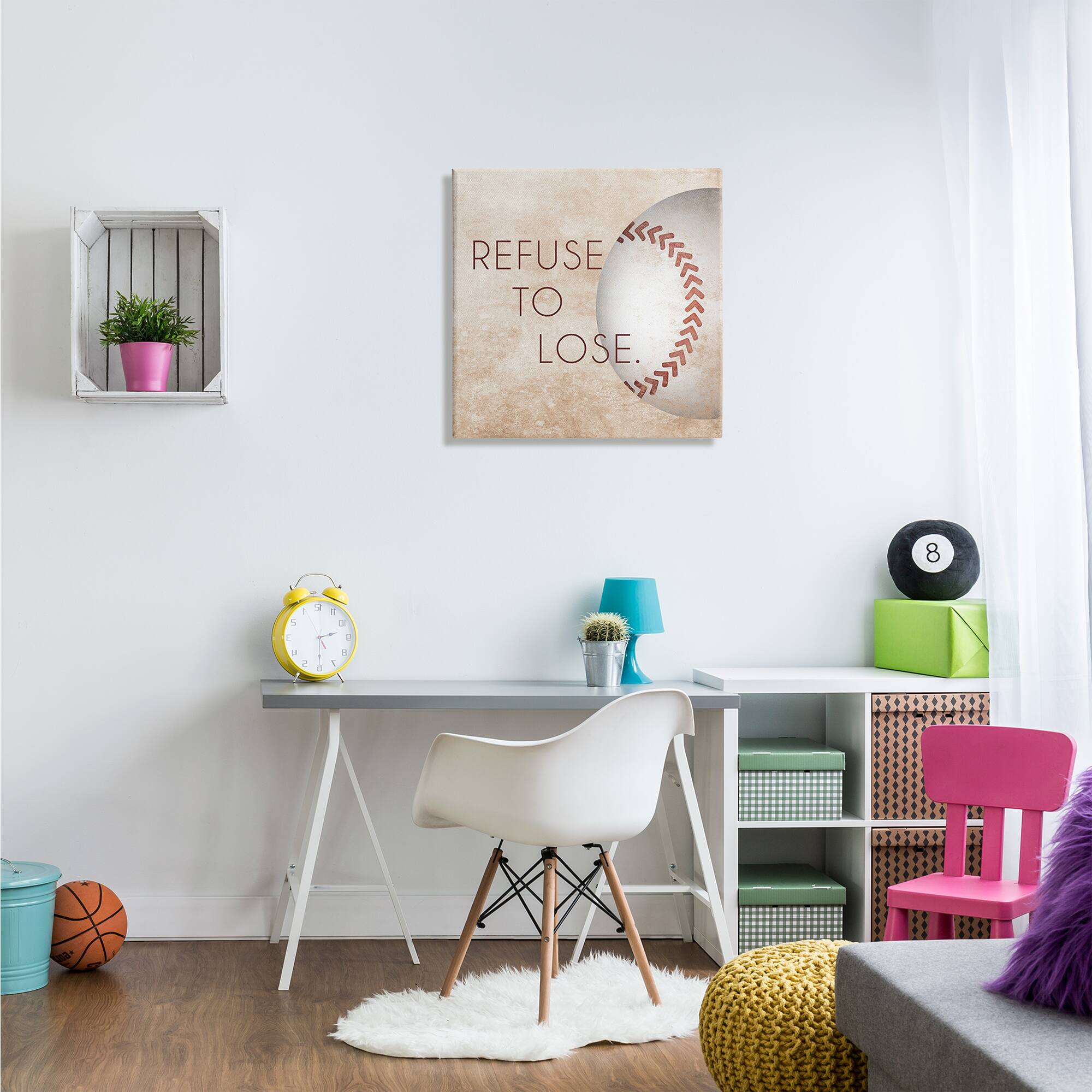 Stupell Industries Refuse To Lose Phrase Sports Baseball Rustic Brown Canvas Wall Art