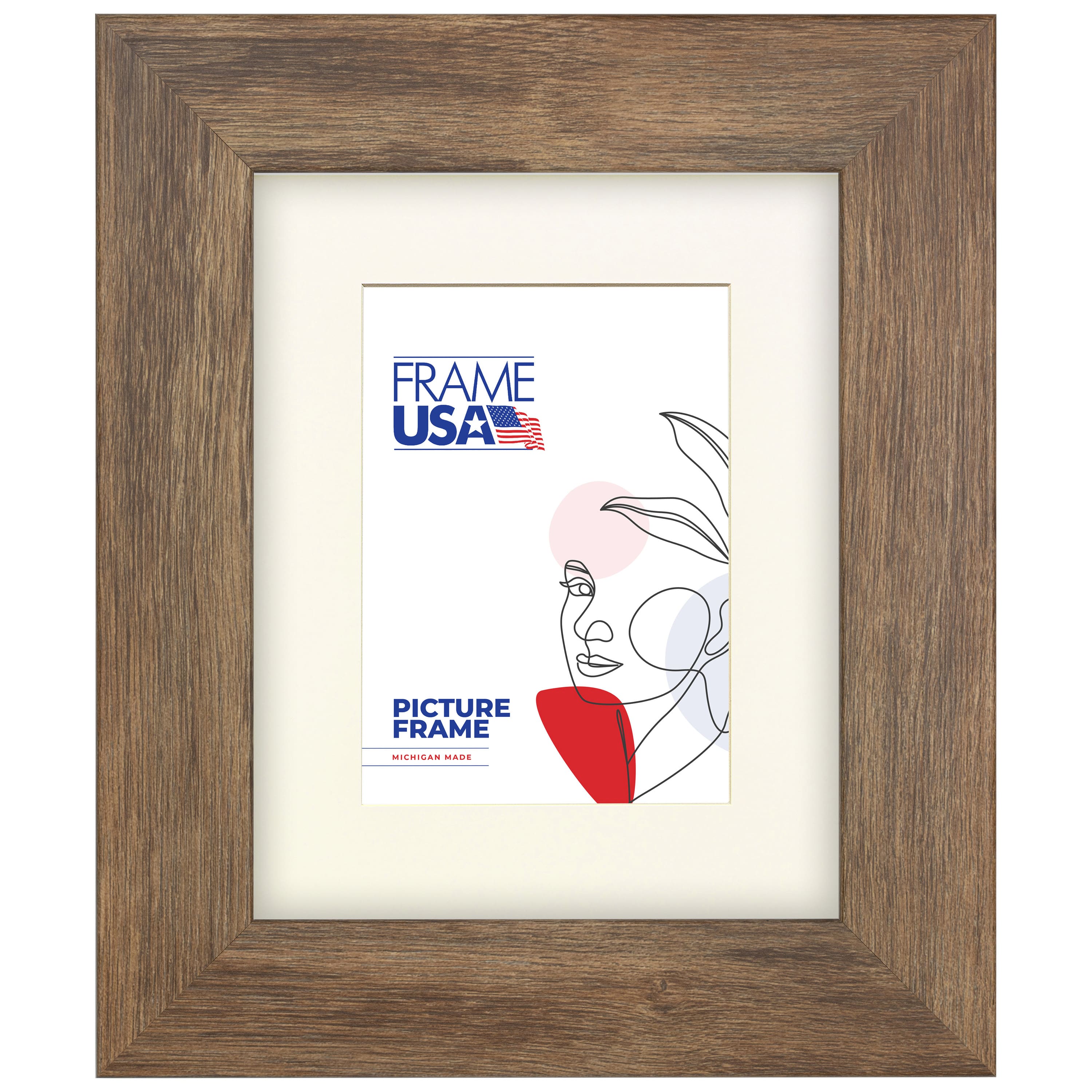 Frame USA Corporate Wide Brown Barnwood Single Image Picture Frame with Mat