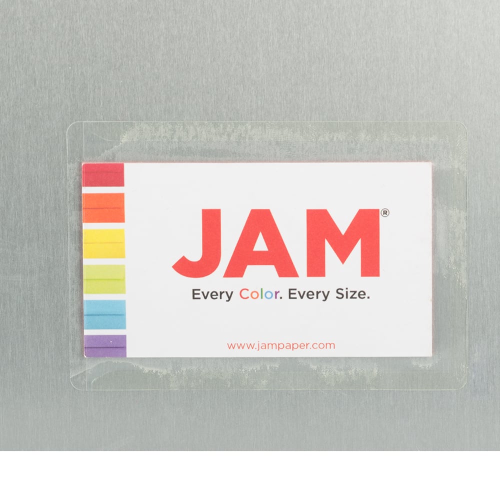 JAM Paper 2" x 3.5" Clear Self-Adhesive Business Card Holders