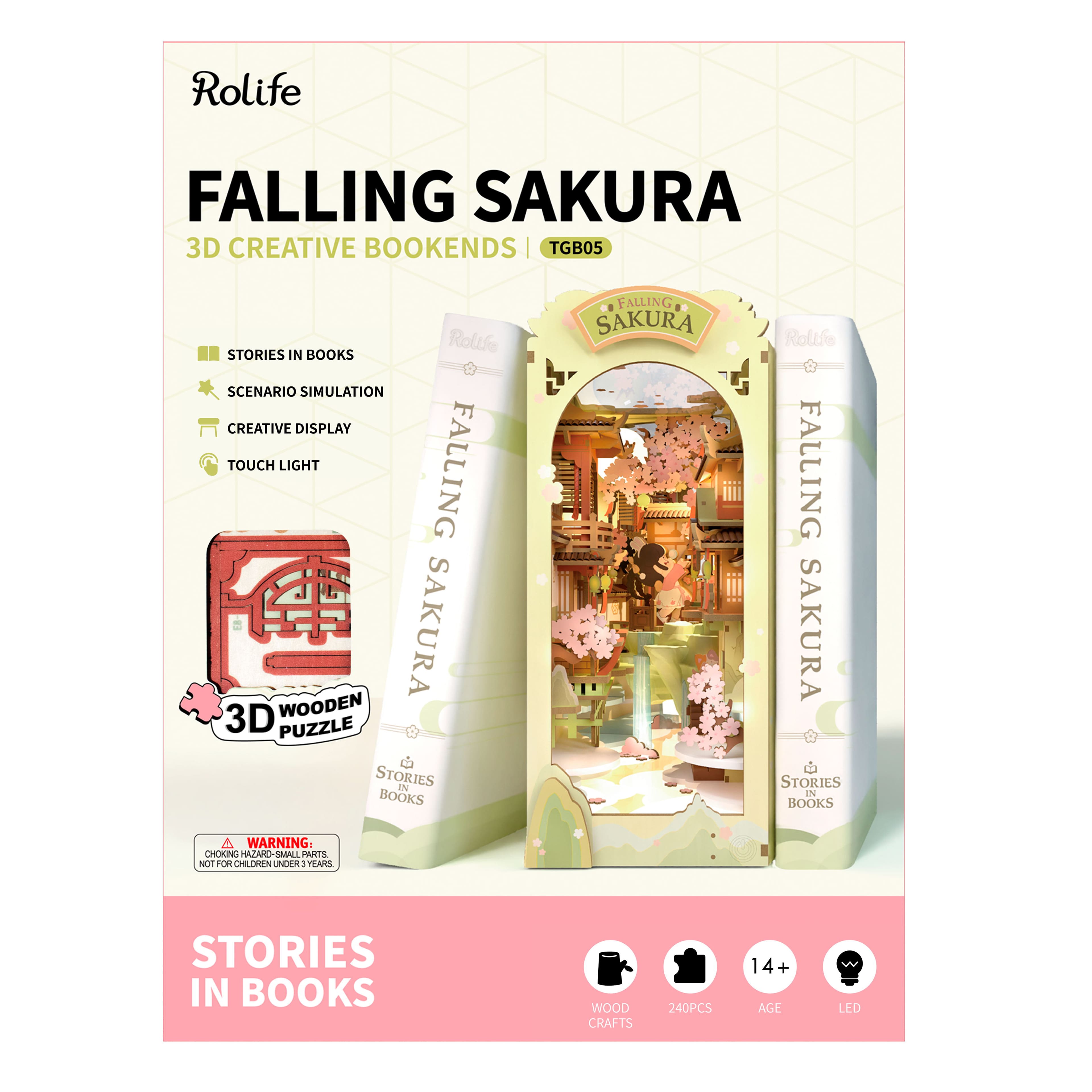 Robotime&#xAE; Rolife&#xAE; DIY Falling Sakura Book Nook Craft Kit