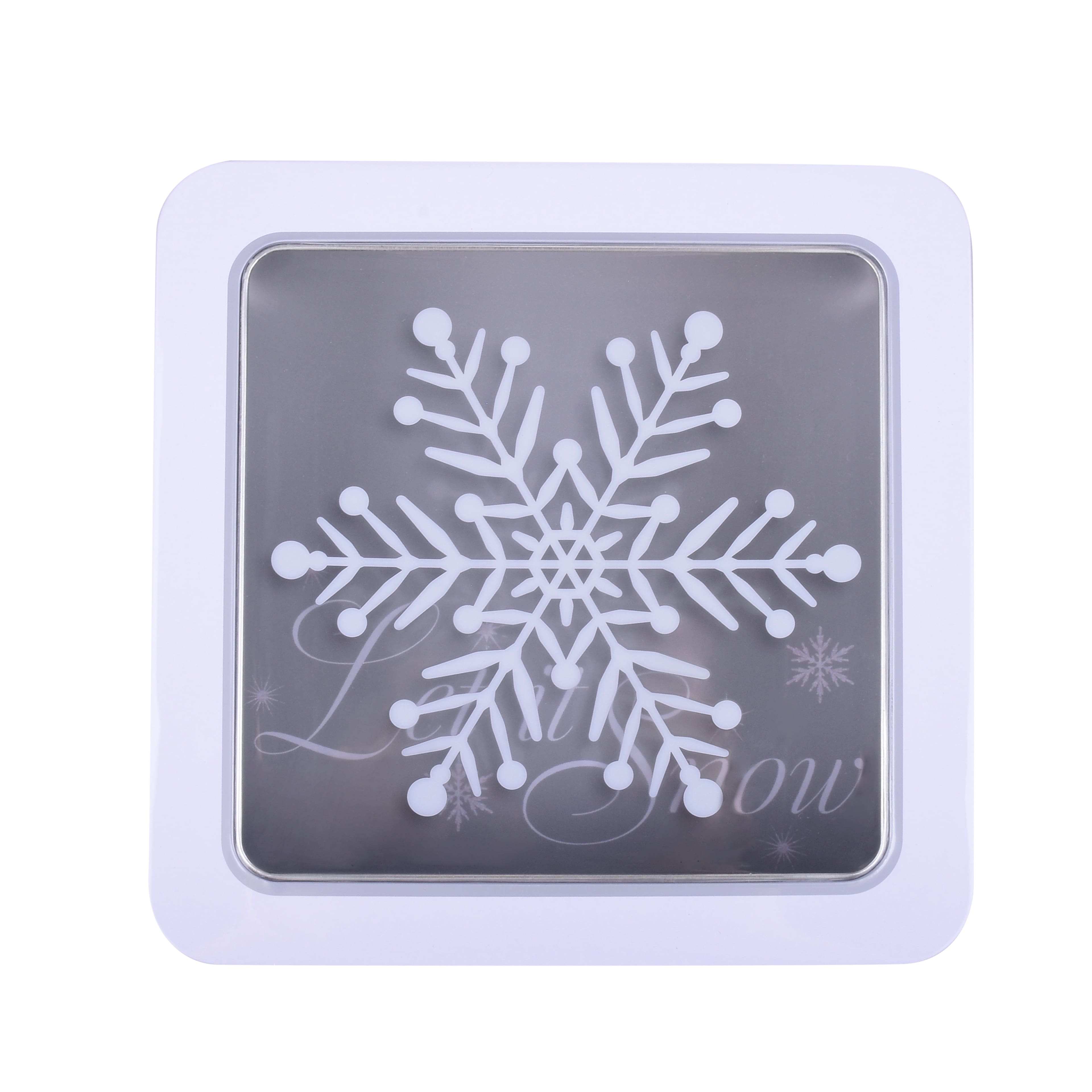 Link Products christmas holiday round storage containers - seasonal  snowflake frosted design plastic tubs for treats or food - 2 pack set