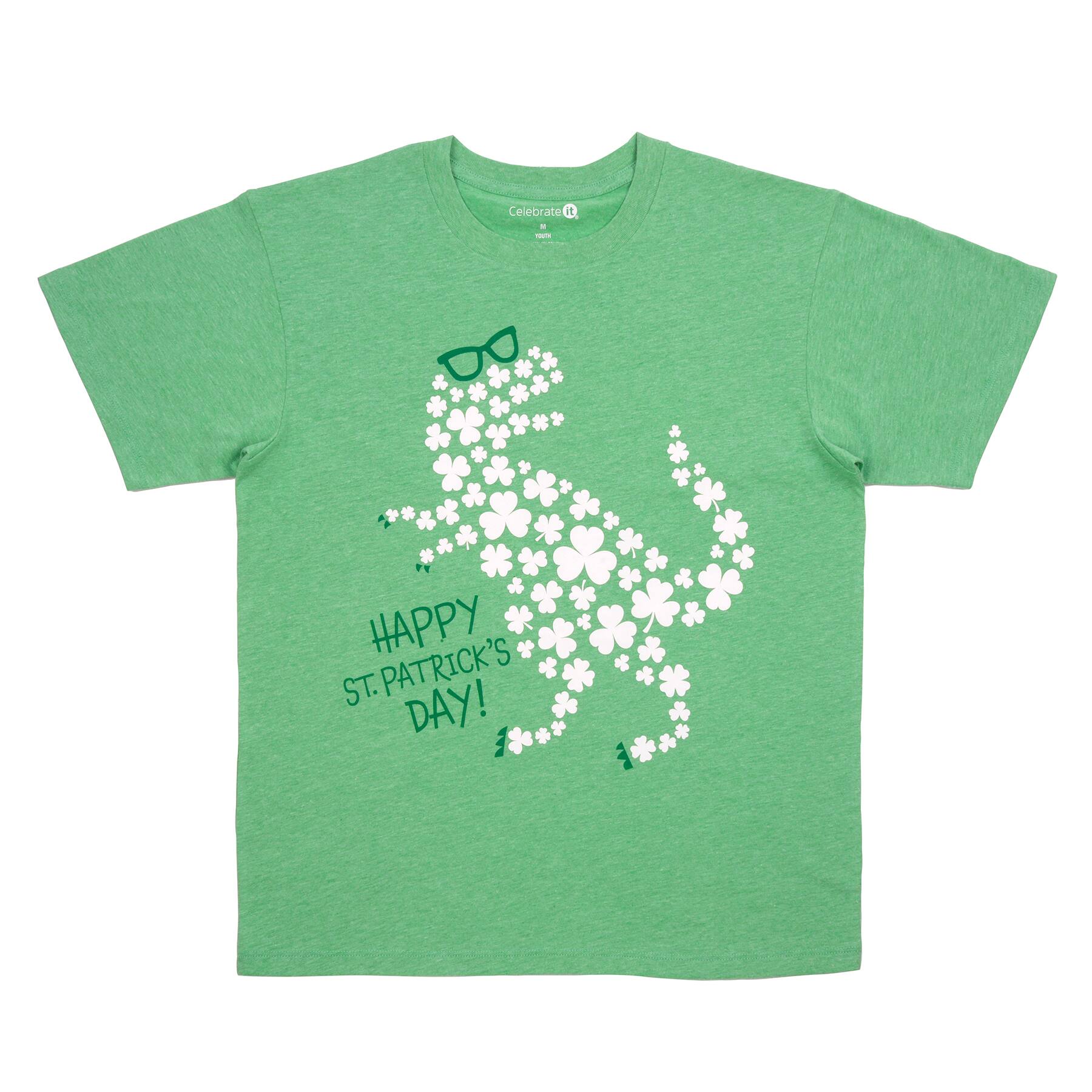 St. Patrick&#x27;s Day Dinosaur Youth T-Shirt by Celebrate It&#x2122;