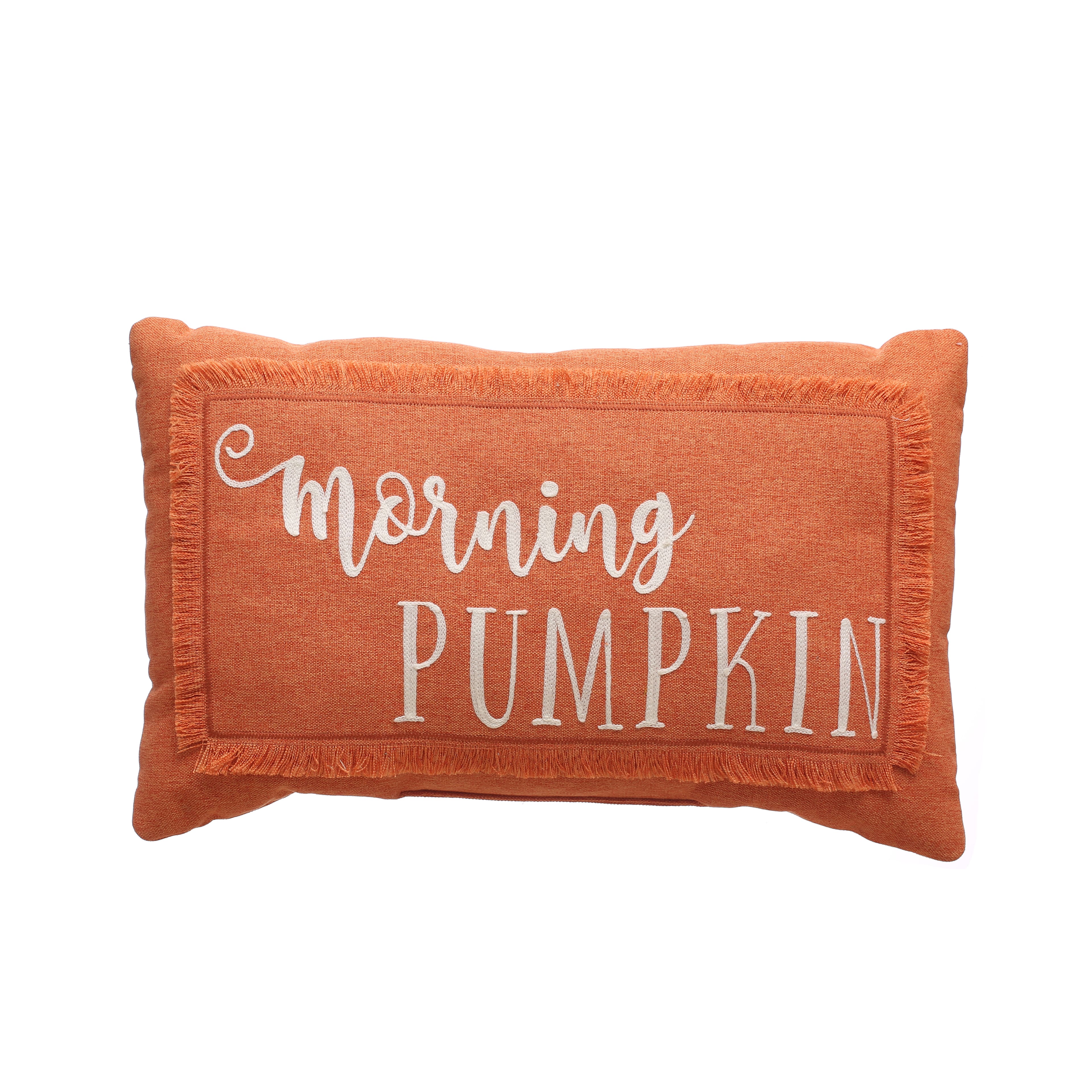 Floral Pumpkin - Lumbar Throw Pillow - Fall Decor