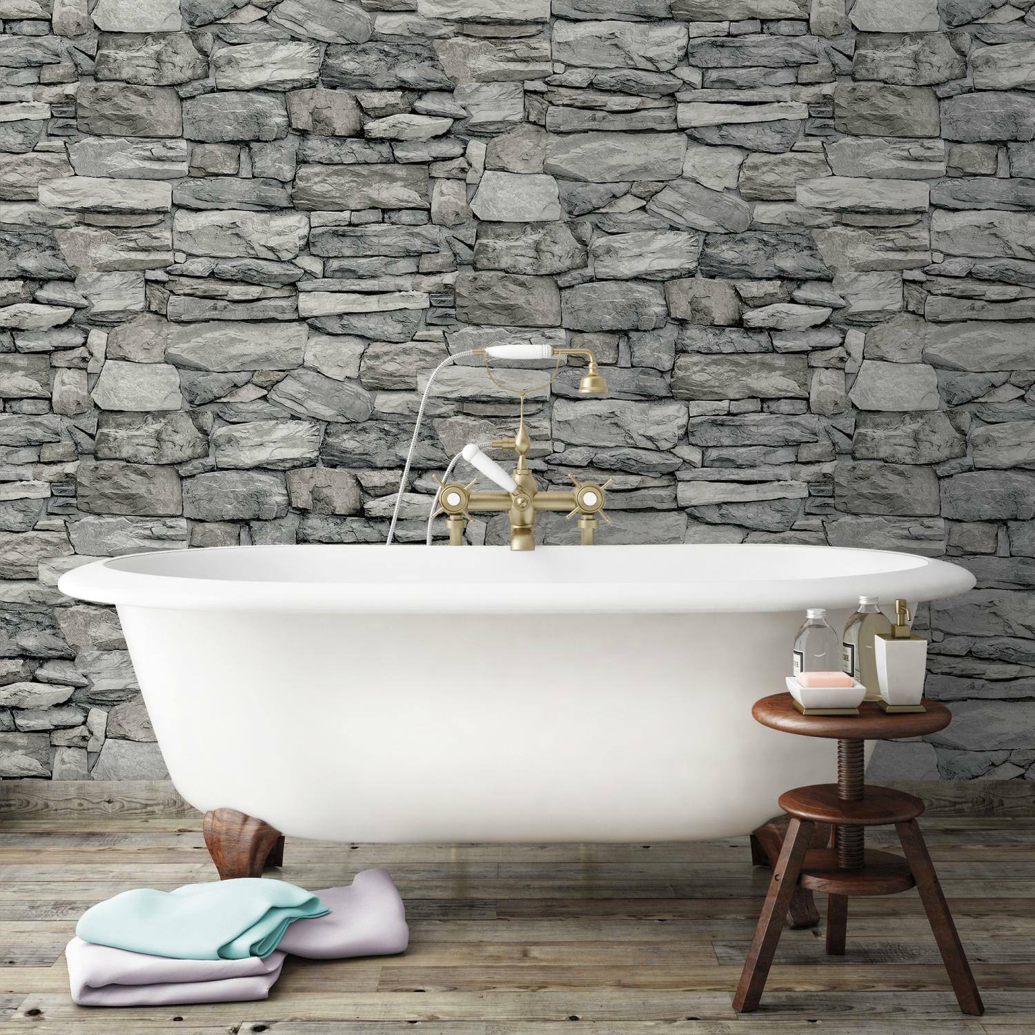 RoomMates Stone Peel & Stick Wallpaper