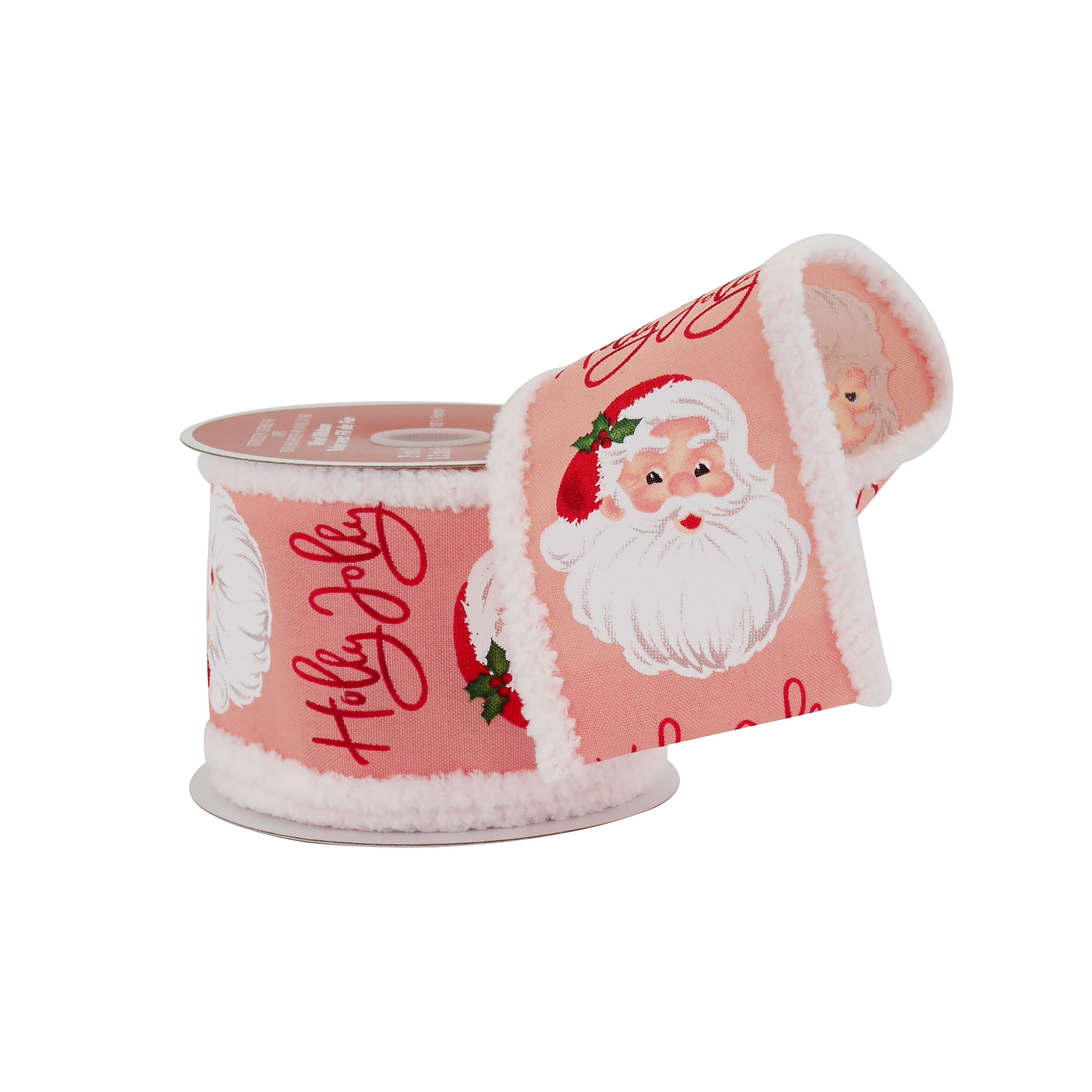 2.5&#x22; x 15ft. Holly Jolly Santa Wired Taffeta Ribbon by Celebrate It&#xAE;