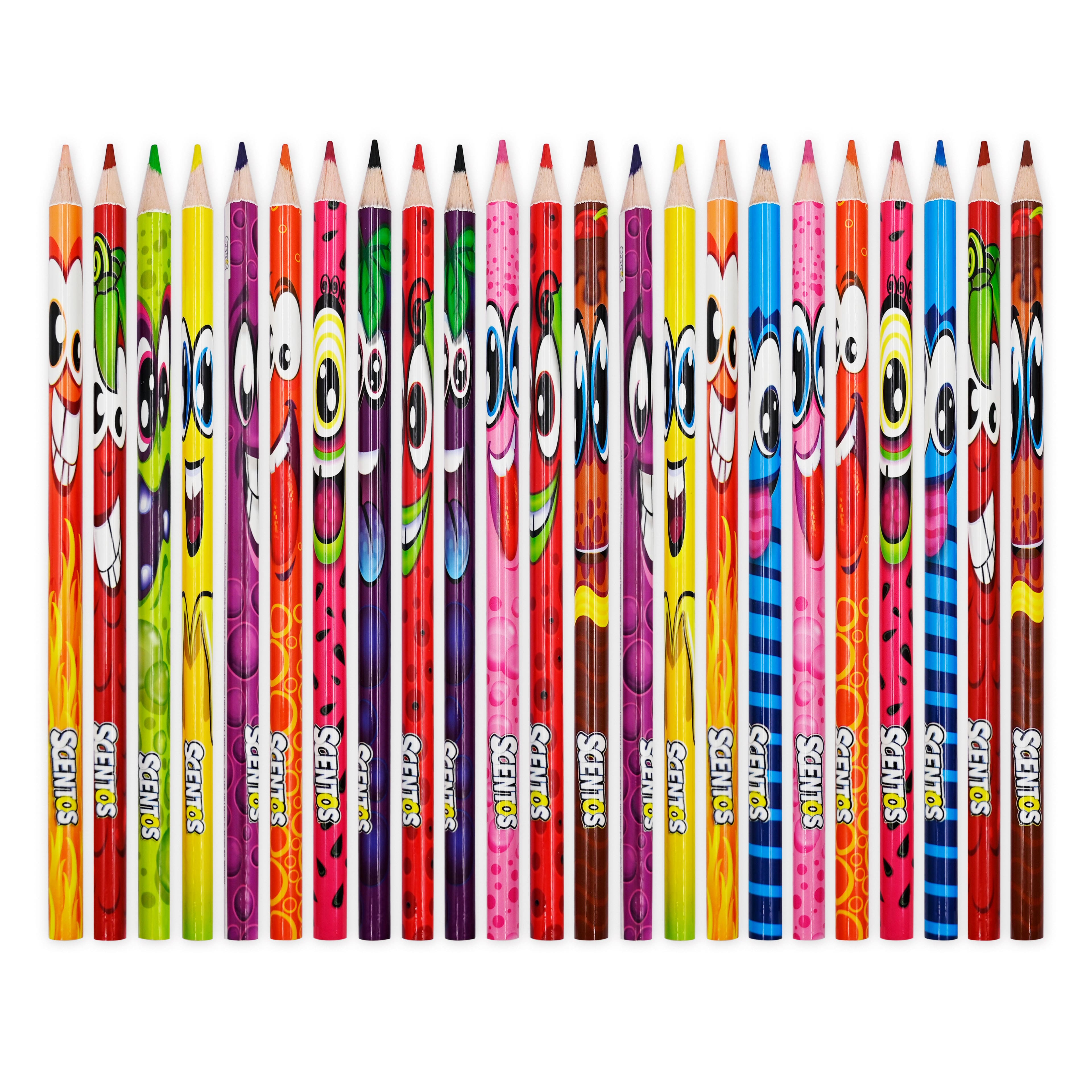 Scentos Scented Colored Pencils for Kids - Scratch N' Sniff -  Color Pencil Set - For Ages 3 and Up - 24 Pack : Toys & Games
