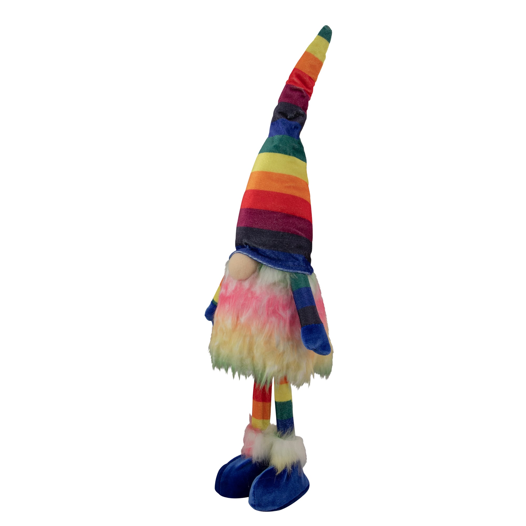 20.5&#x22; Bright Rainbow Striped Springtime Gnome