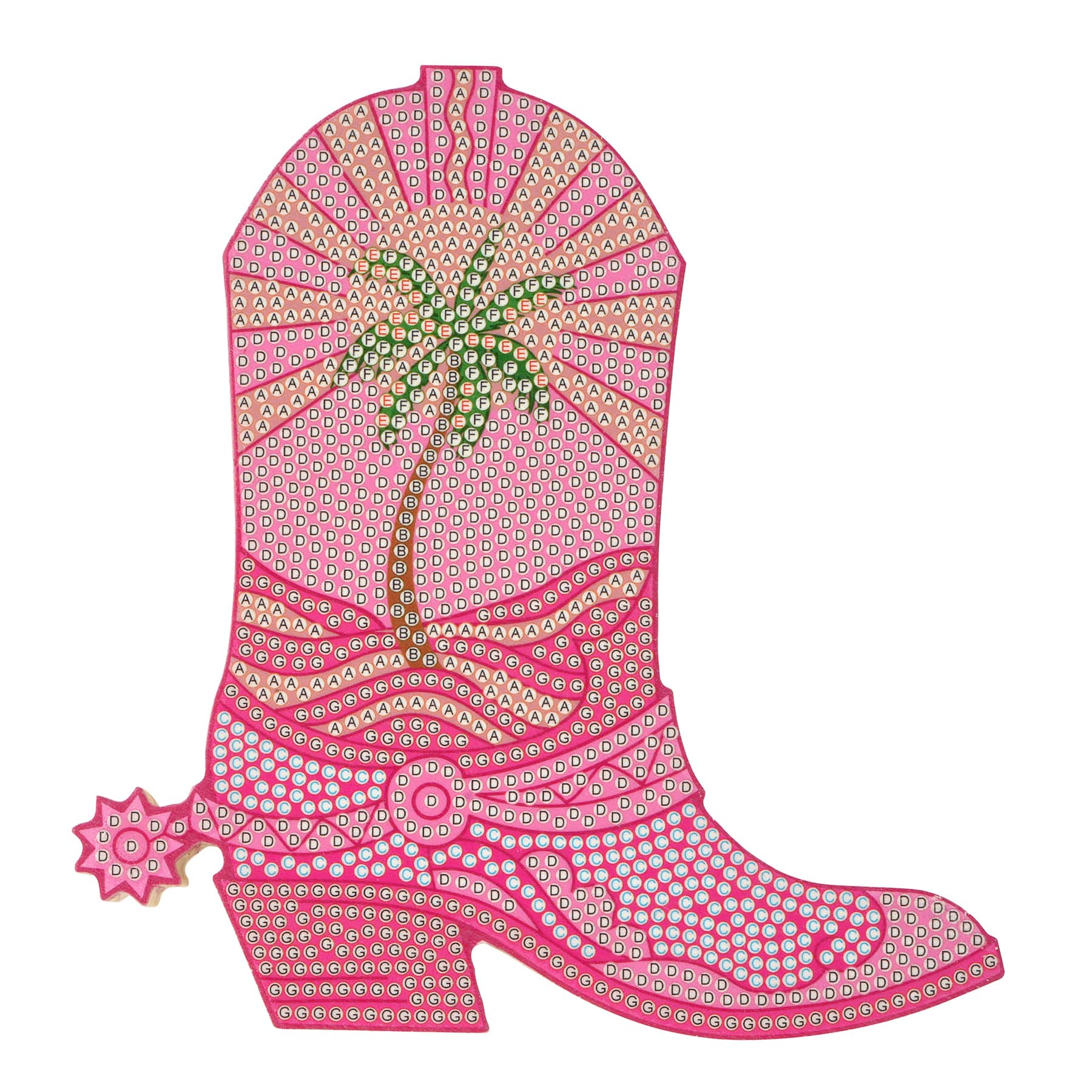 Pink Boot Wood Plank Diamond Art Kit by Make Market&#xAE;