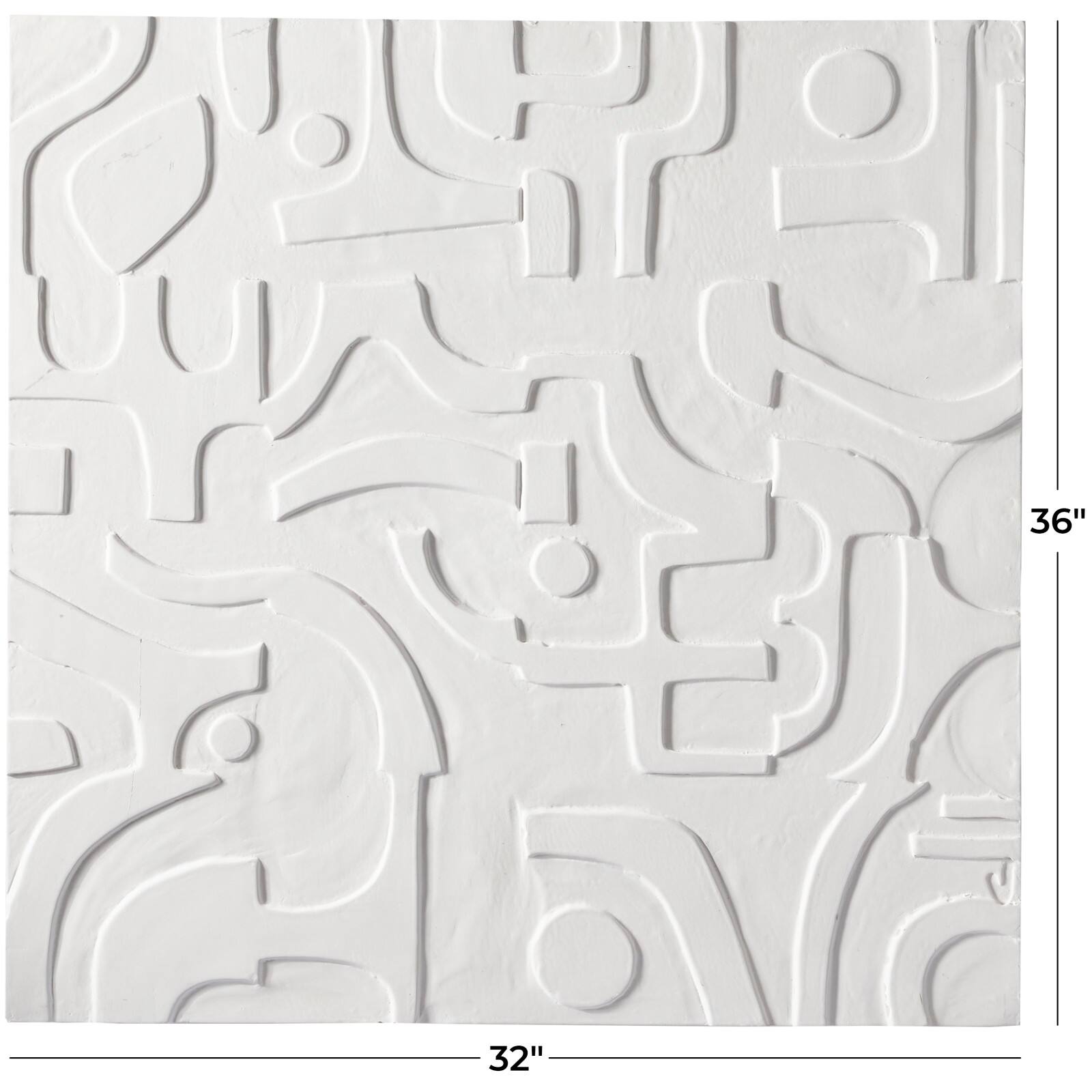 CosmoLiving by Cosmopolitan White Wood Intricately Carved Geometric Wall Decor 32&#x22; x 2&#x22; x 32&#x22;