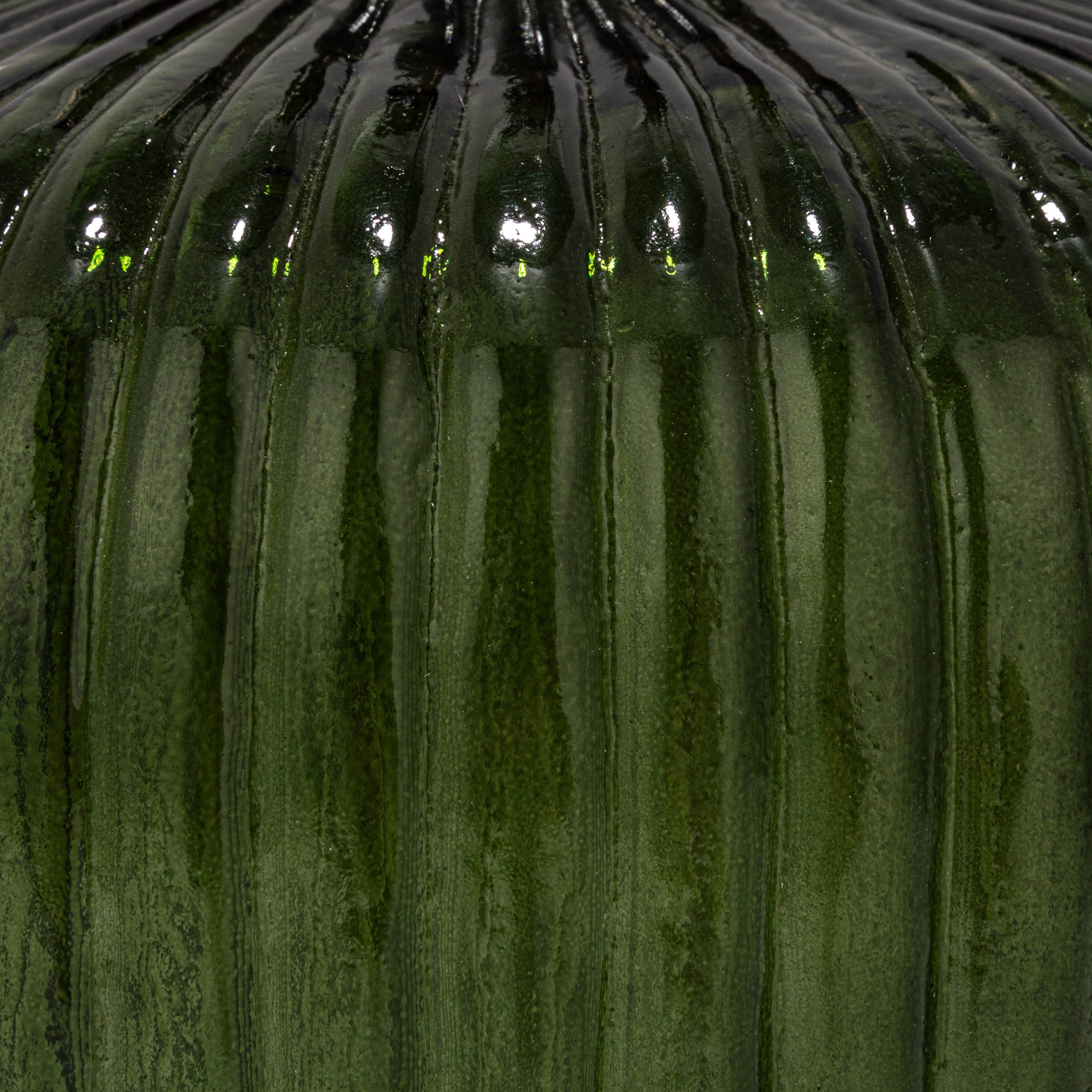 Hello Honey® 2ft. Green Glass Table Lamp with White Drum Shade