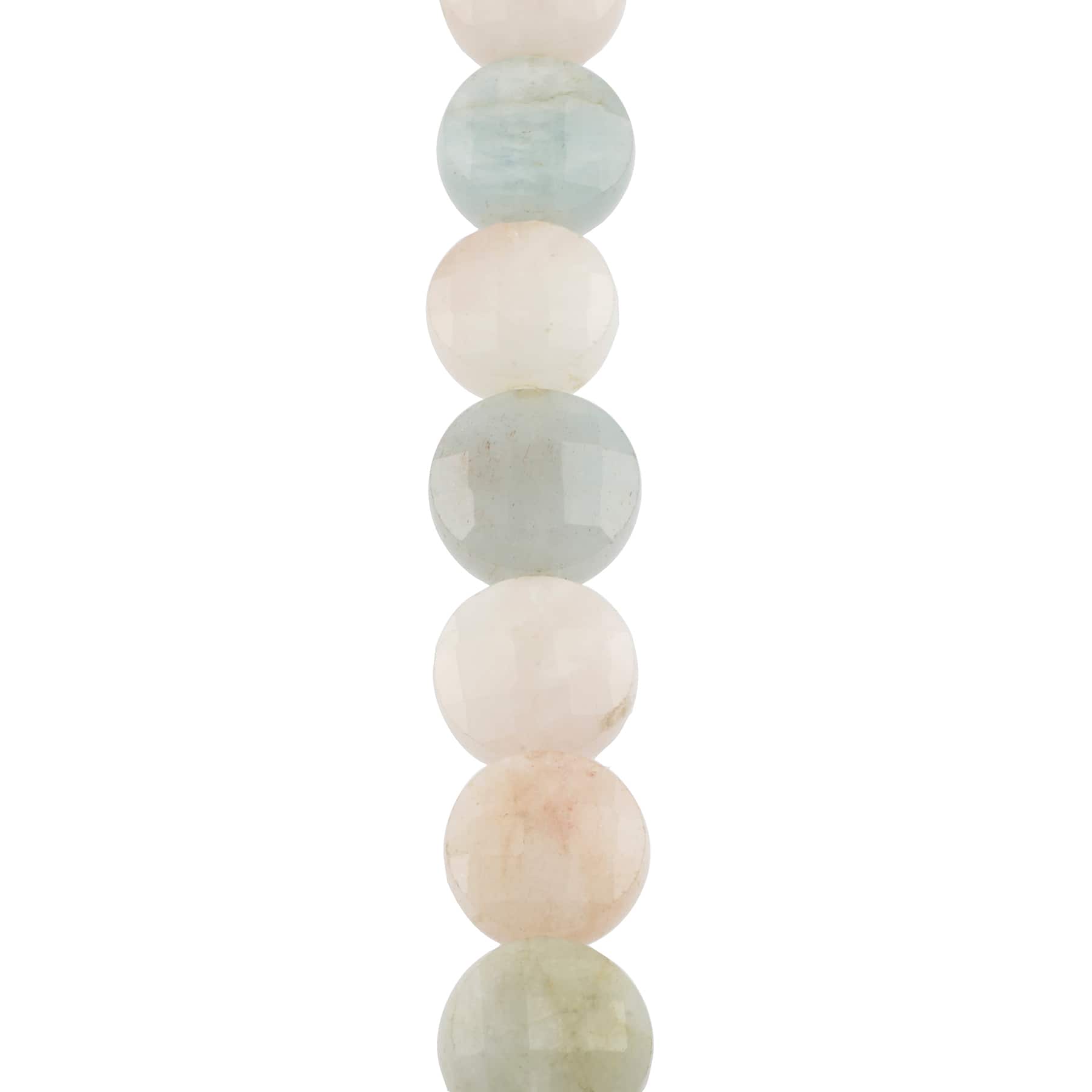 12 Pack: Pastel Quartz Faceted Coin Beads by Bead Landing™