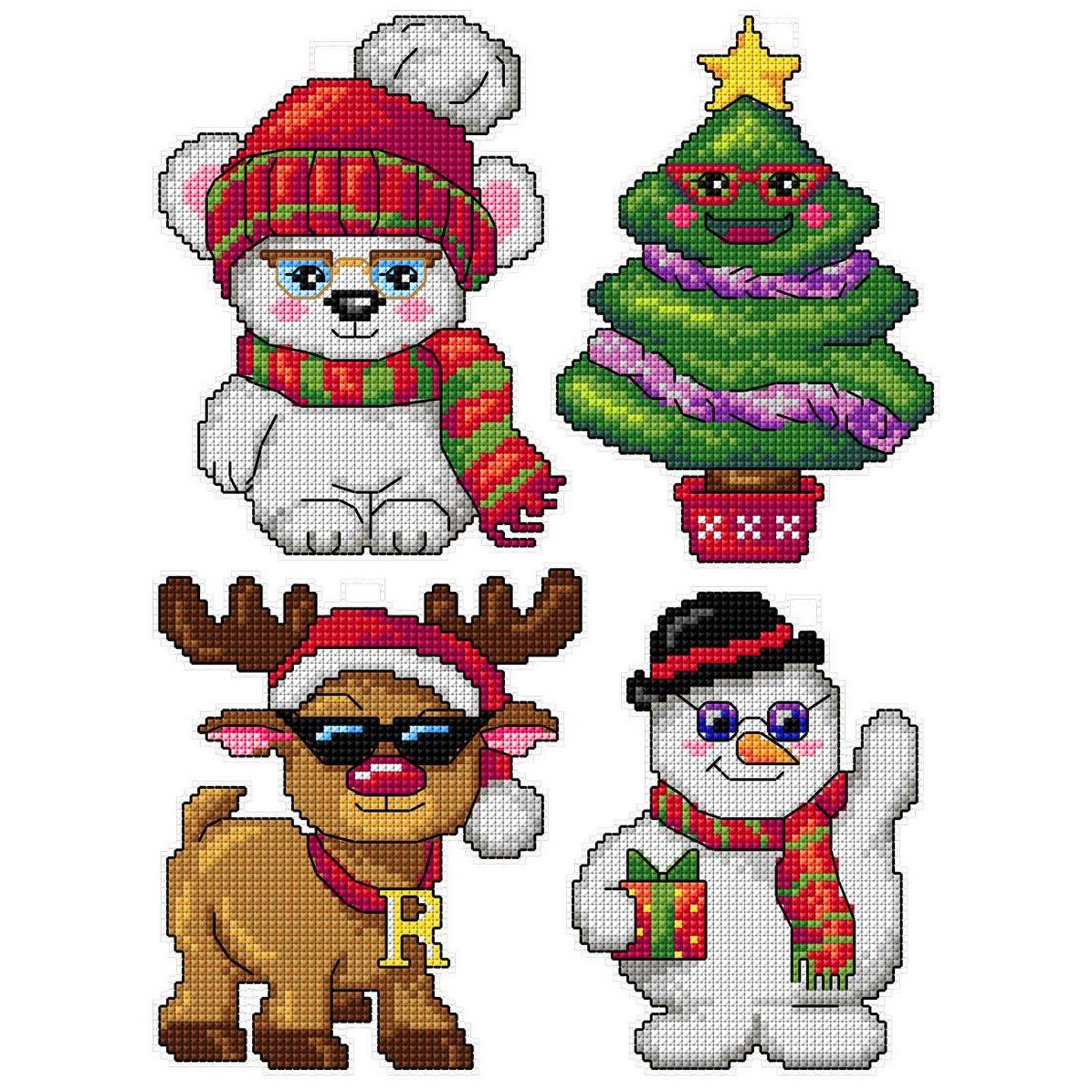 Crafting Spark Christmas Toys Plastic Canvas Counted Cross Stitch Kit