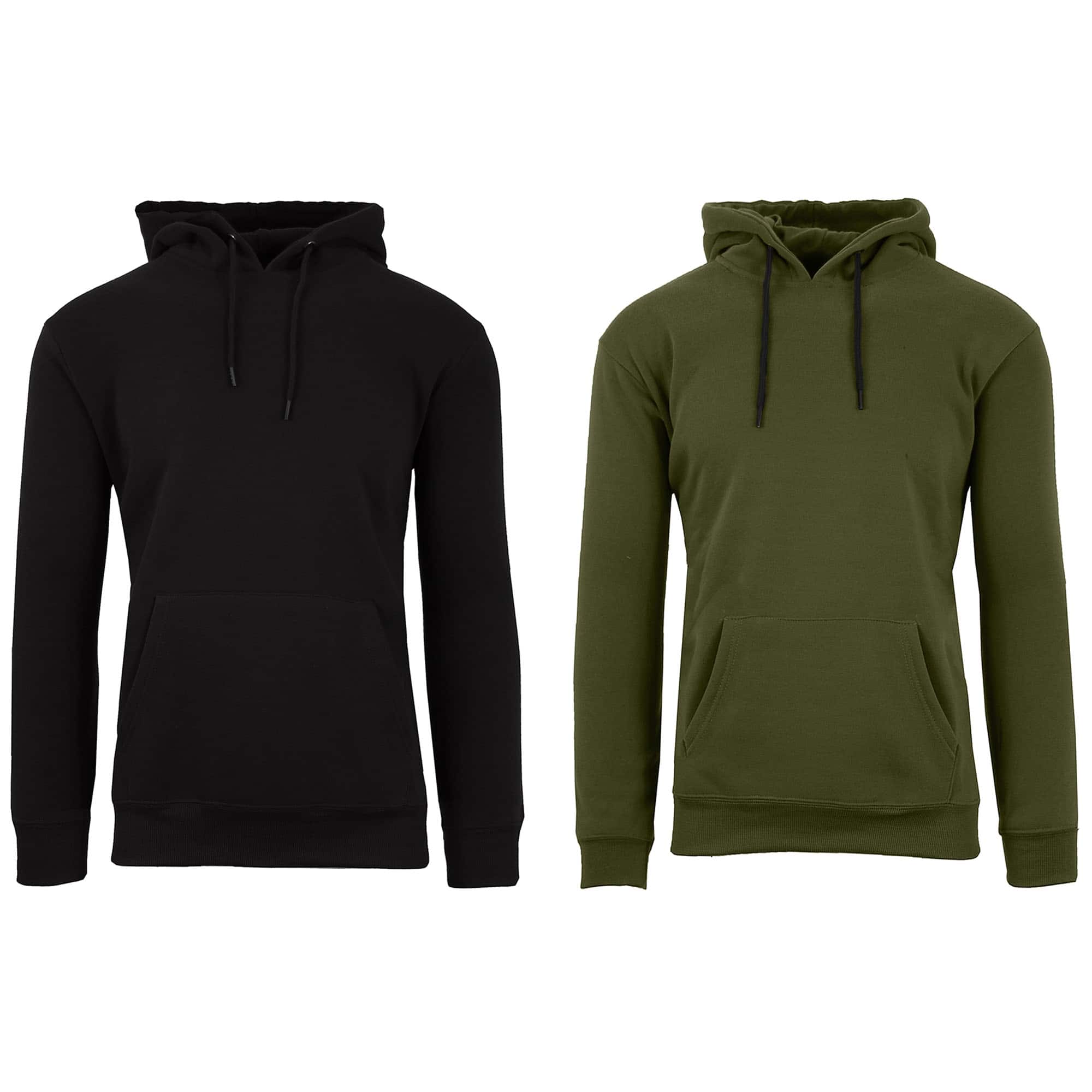 Galaxy by Harvic Heavyweight Fleece-Lined Men's Pullover Sweater Hoodie 2 Pack