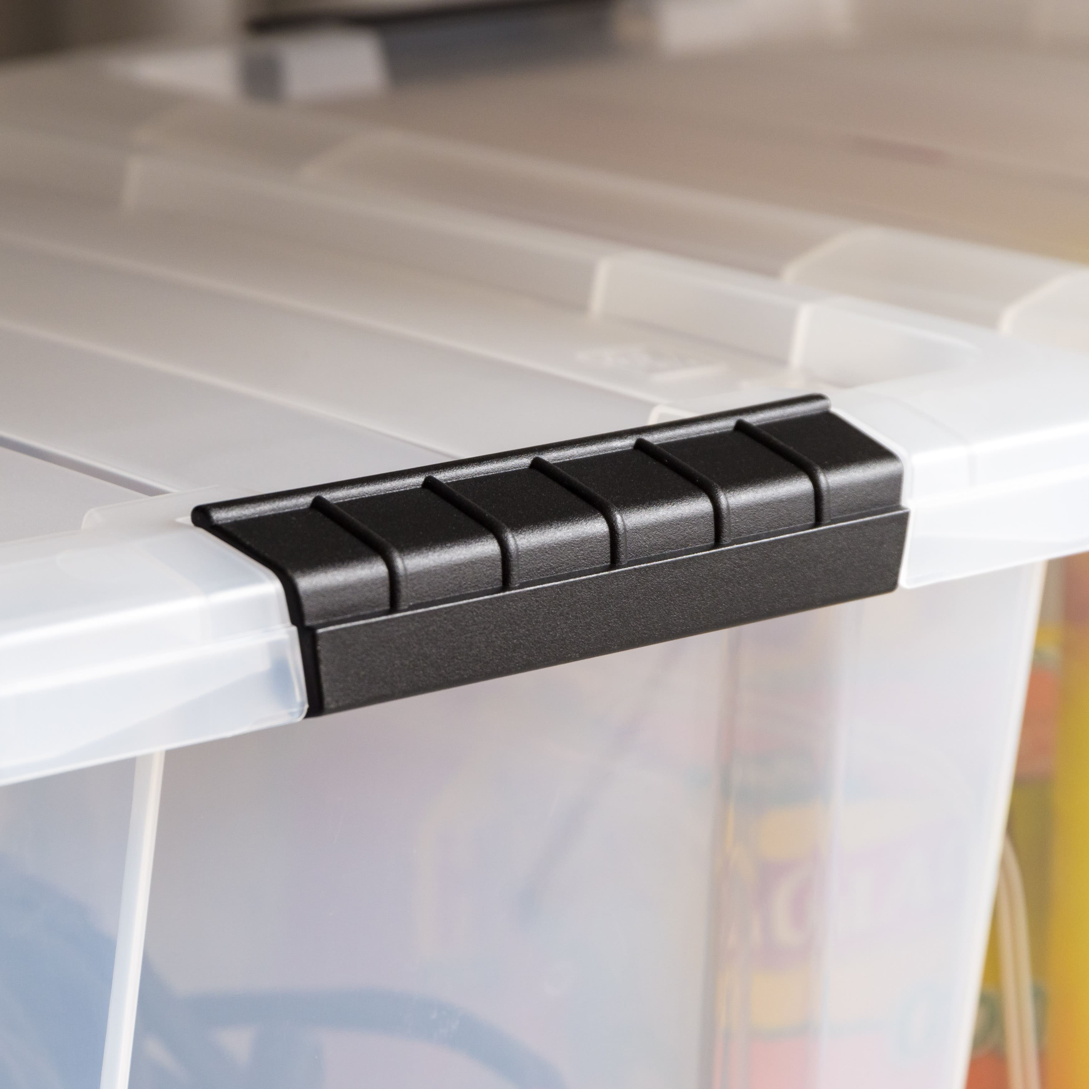 IRIS&#xAE; 20.5qt. Buckled Clear Boxes with Clear Buckle Lids, 6ct.
