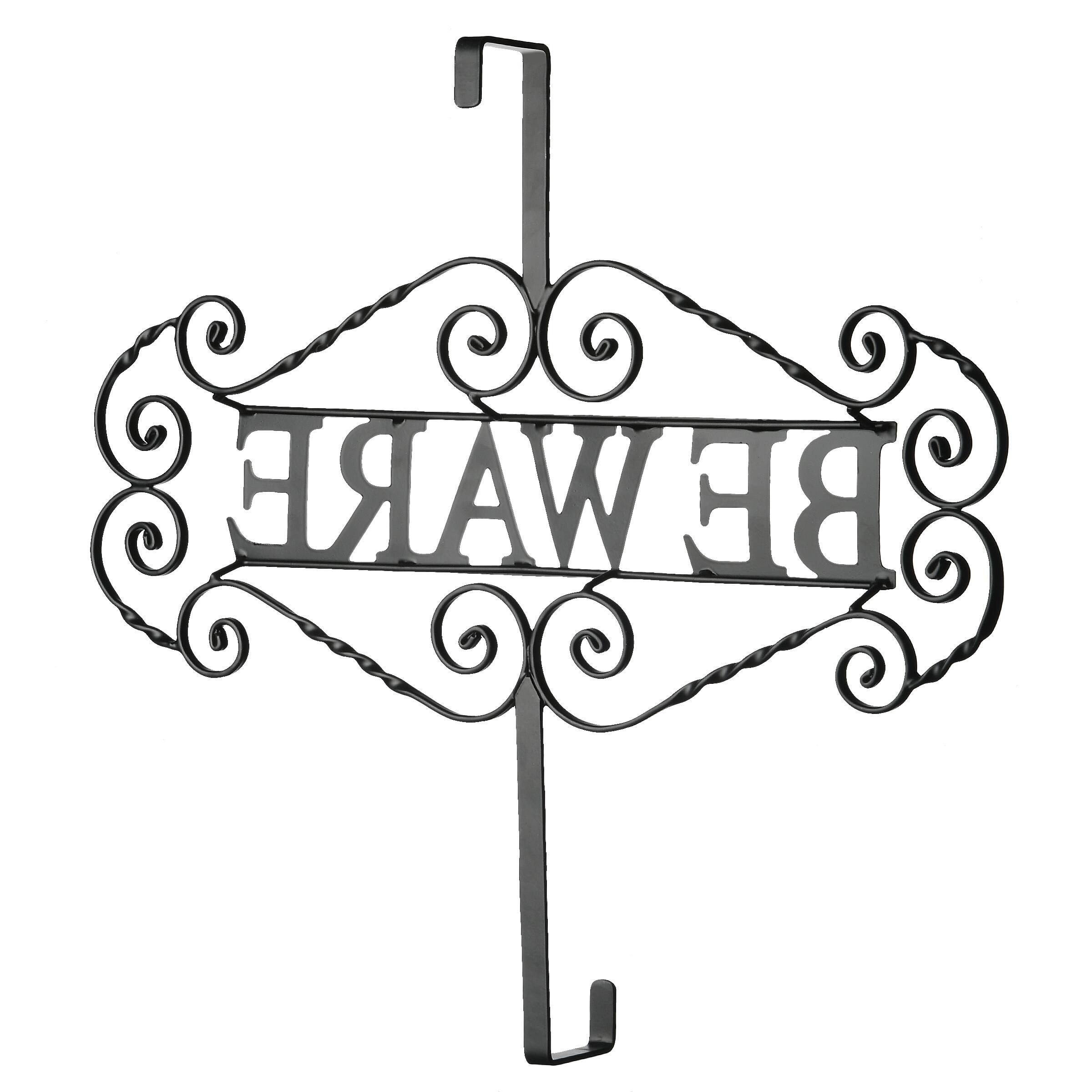 16" Halloween Beware Wreath Hanger