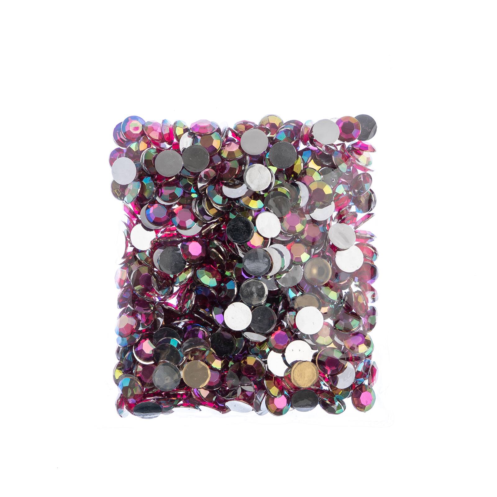 John Bead Acrylic Round Flat Back Rhinestones, 10mm