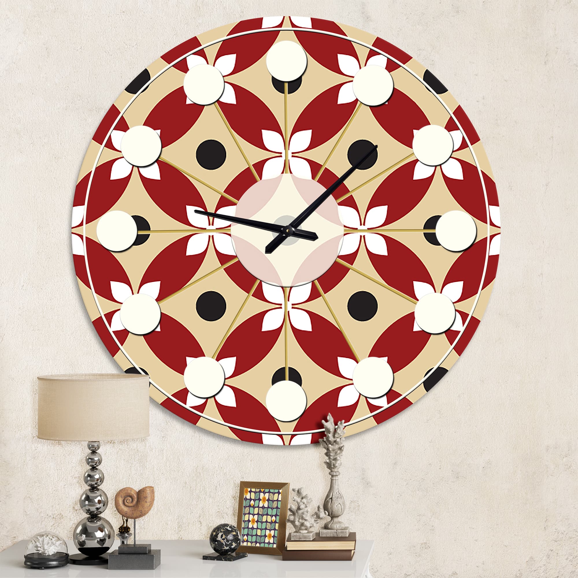 Designart 'Retro Pattern Abstract Design Xiii Mid-Century Modern Wall Clock