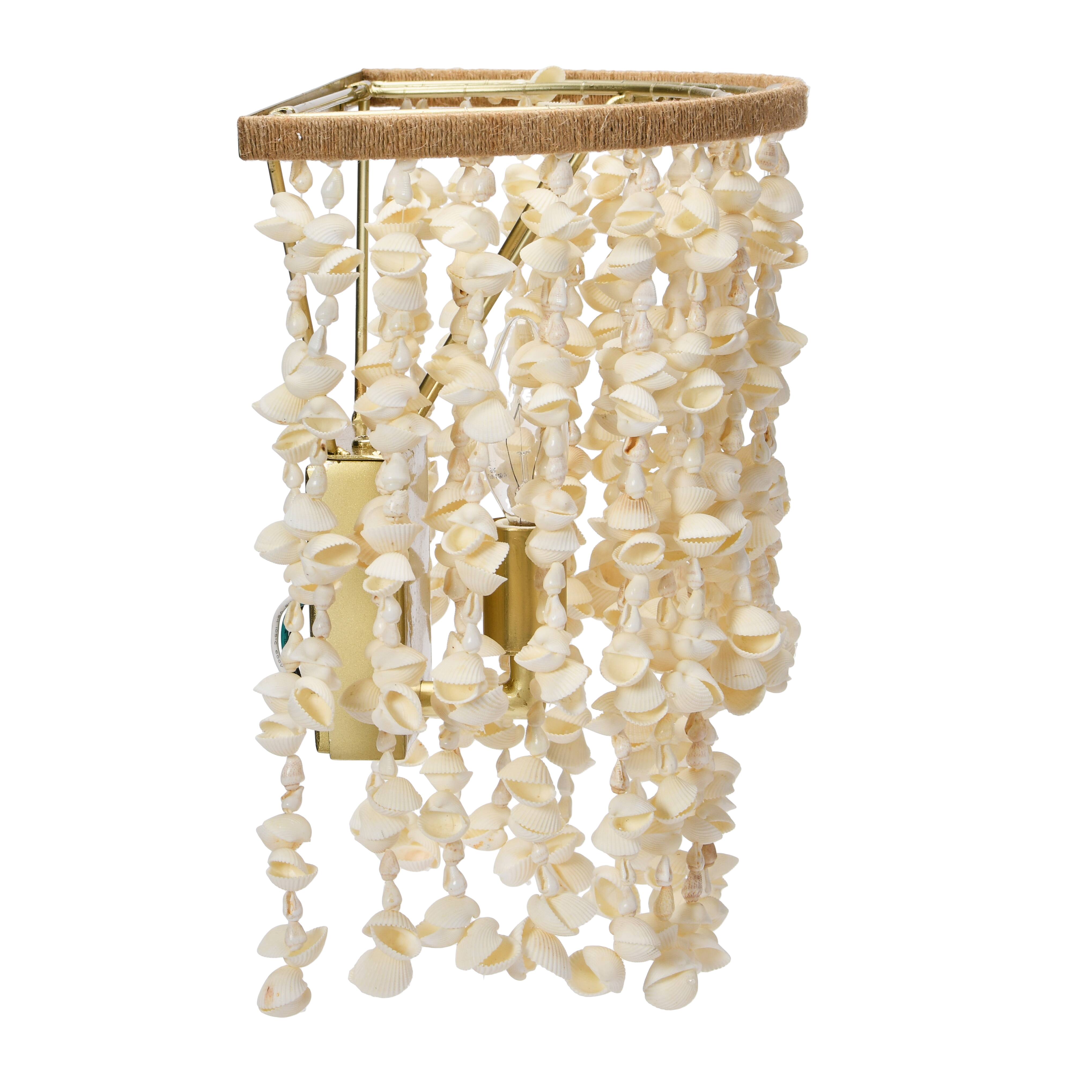 Hello Honey® 10" Round Metal and Shell Wall Sconce