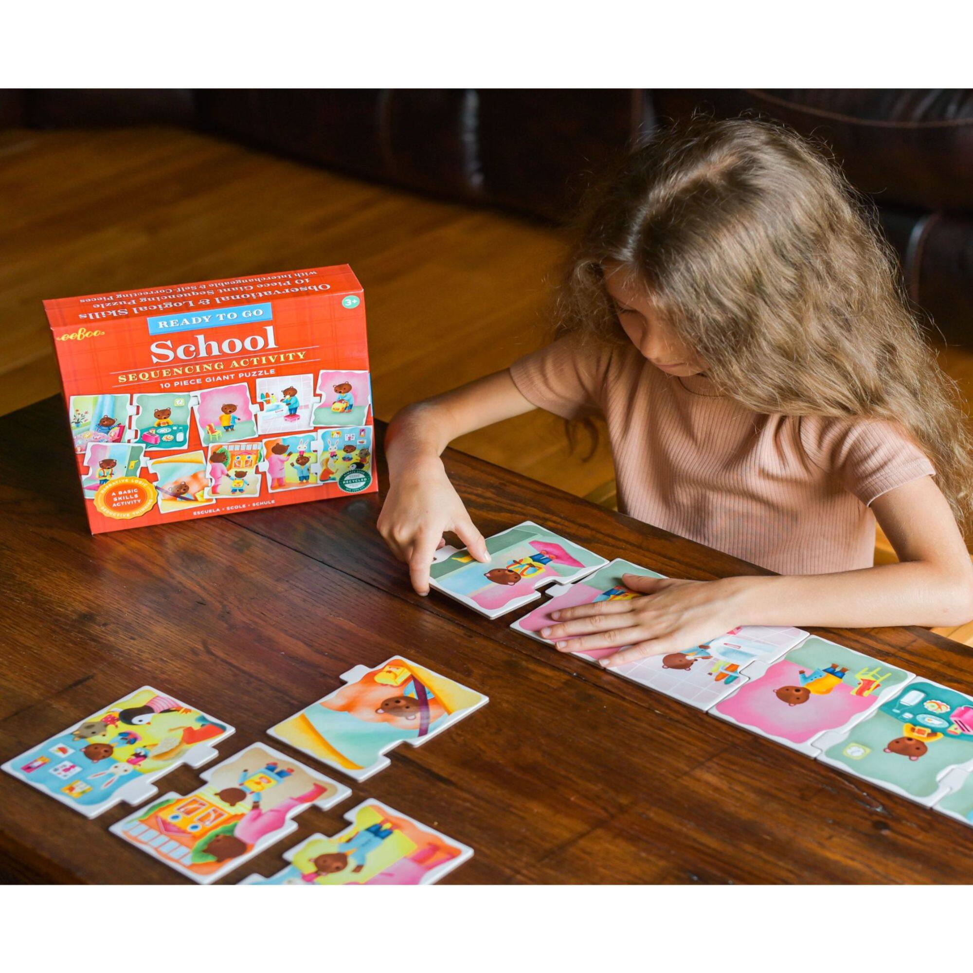 eeBoo Ready to Go School Sequencing Activity 10 Piece Puzzle
