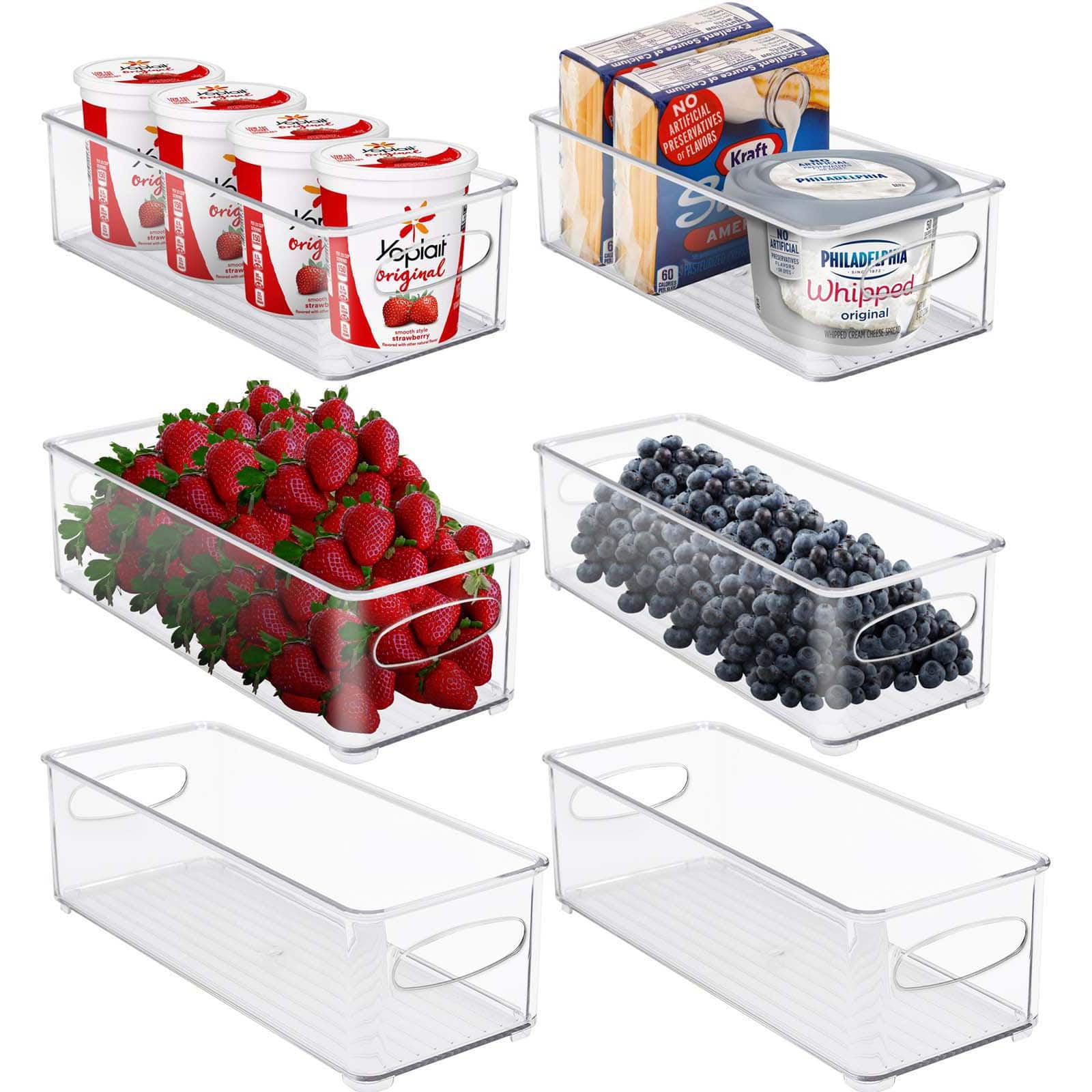 Sorbus Small Clear Kitchen & Fridge Storage Bins
