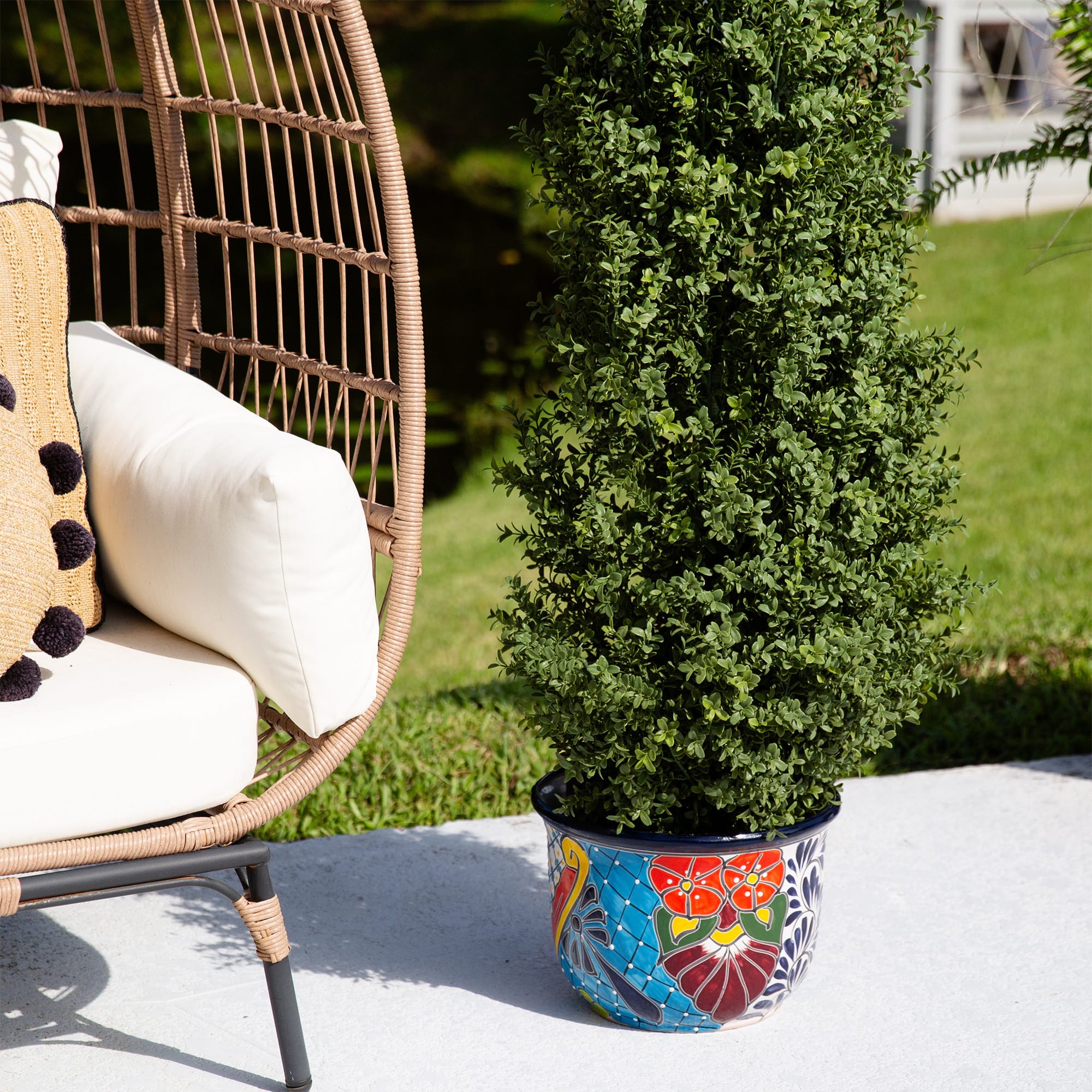 12.5" Handmade Mexican Talavera Ceramic Planter