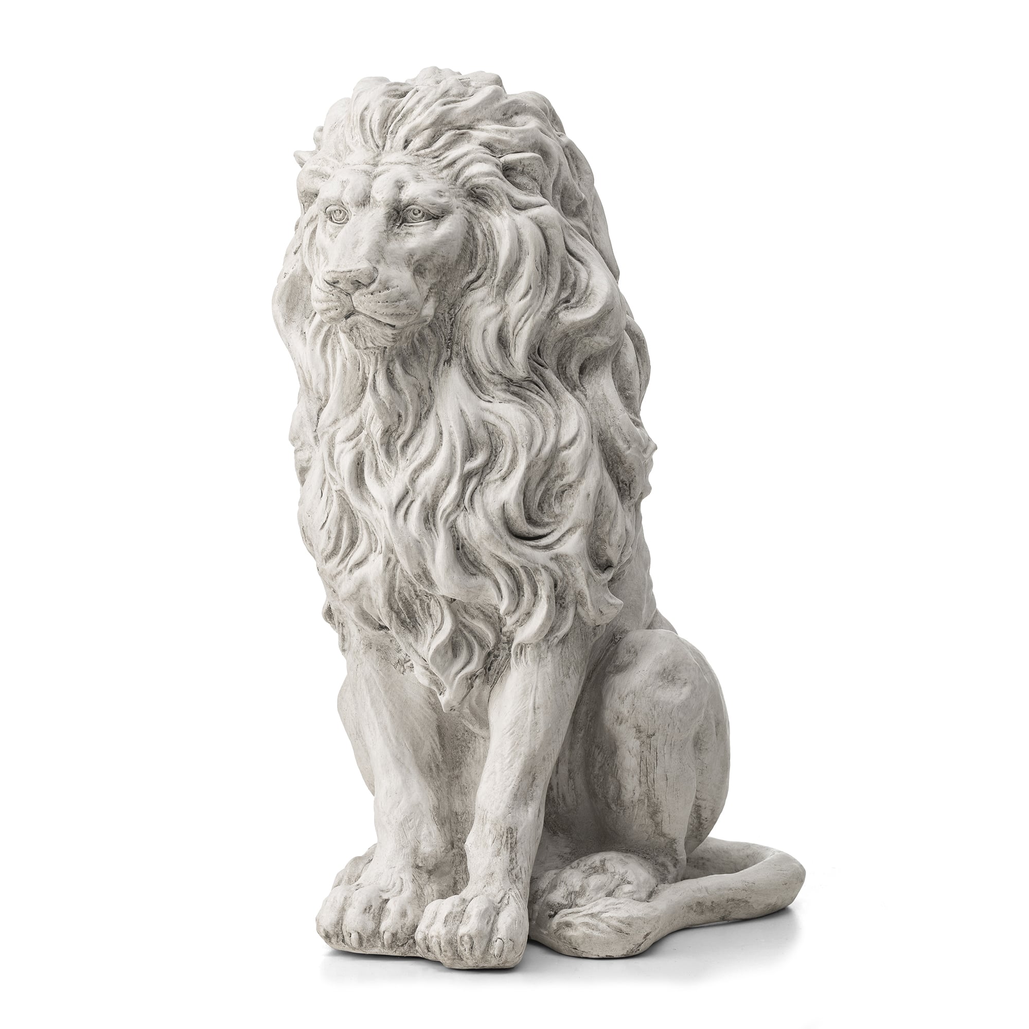 Glitzhome&#xAE; 20.75&#x22; MGO White Guardian Lion Sitting Statue