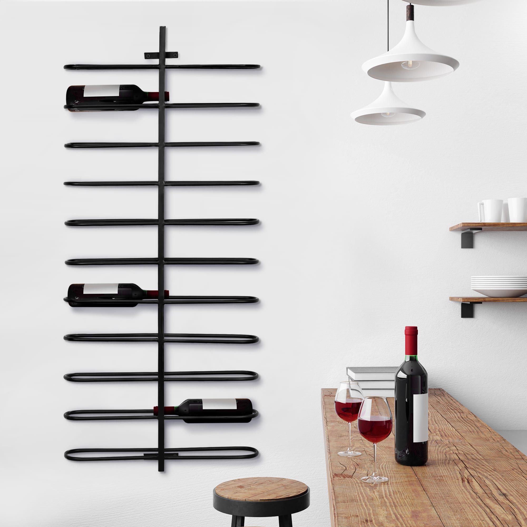 4ft. Metal Wall Mounted Wine Rack