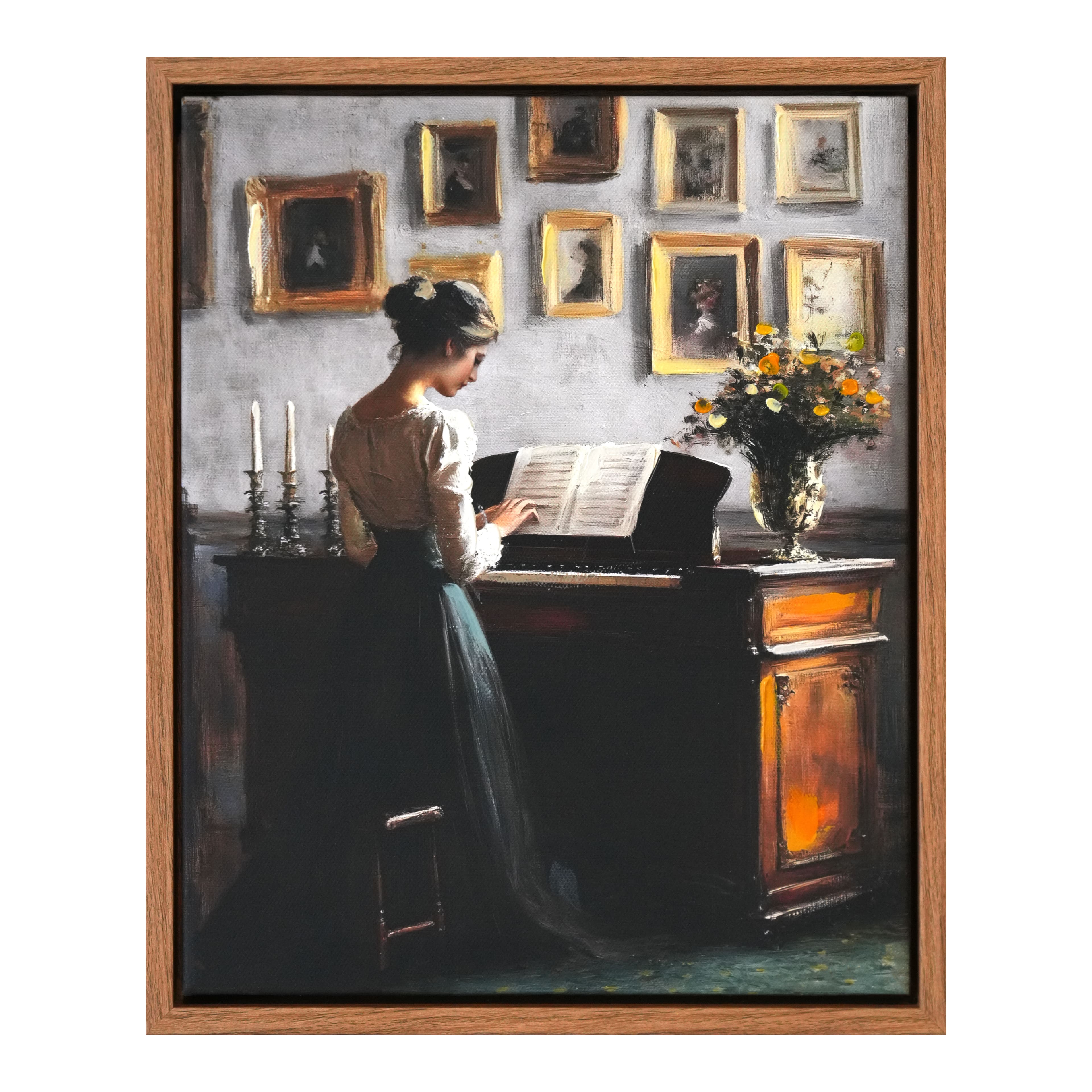 12&#x22; Woman at Piano Canvas Wall Art by Ashland&#xAE;