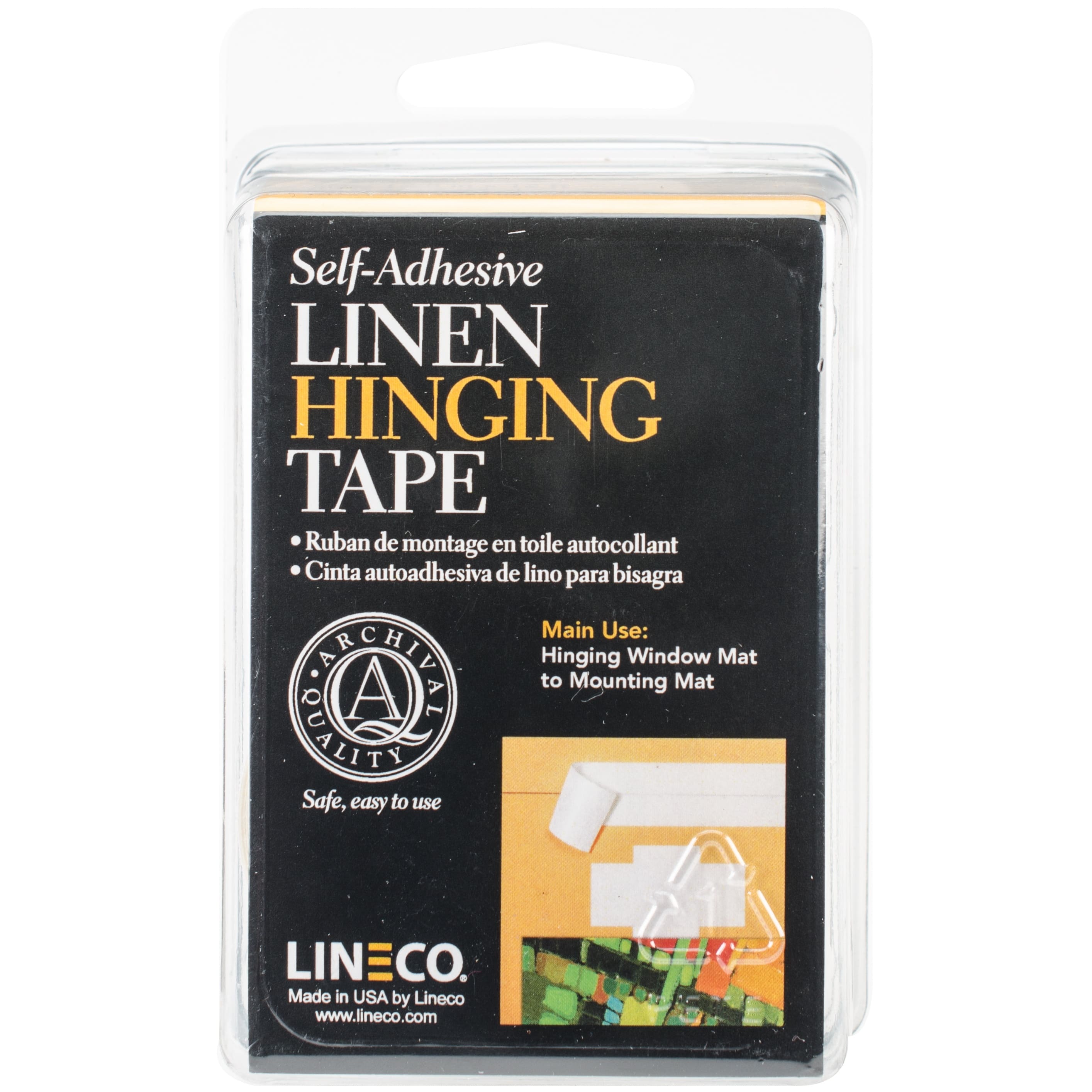 Lineco White Self-Adhesive Linen Hinging Tape, 1.25" x 12ft.